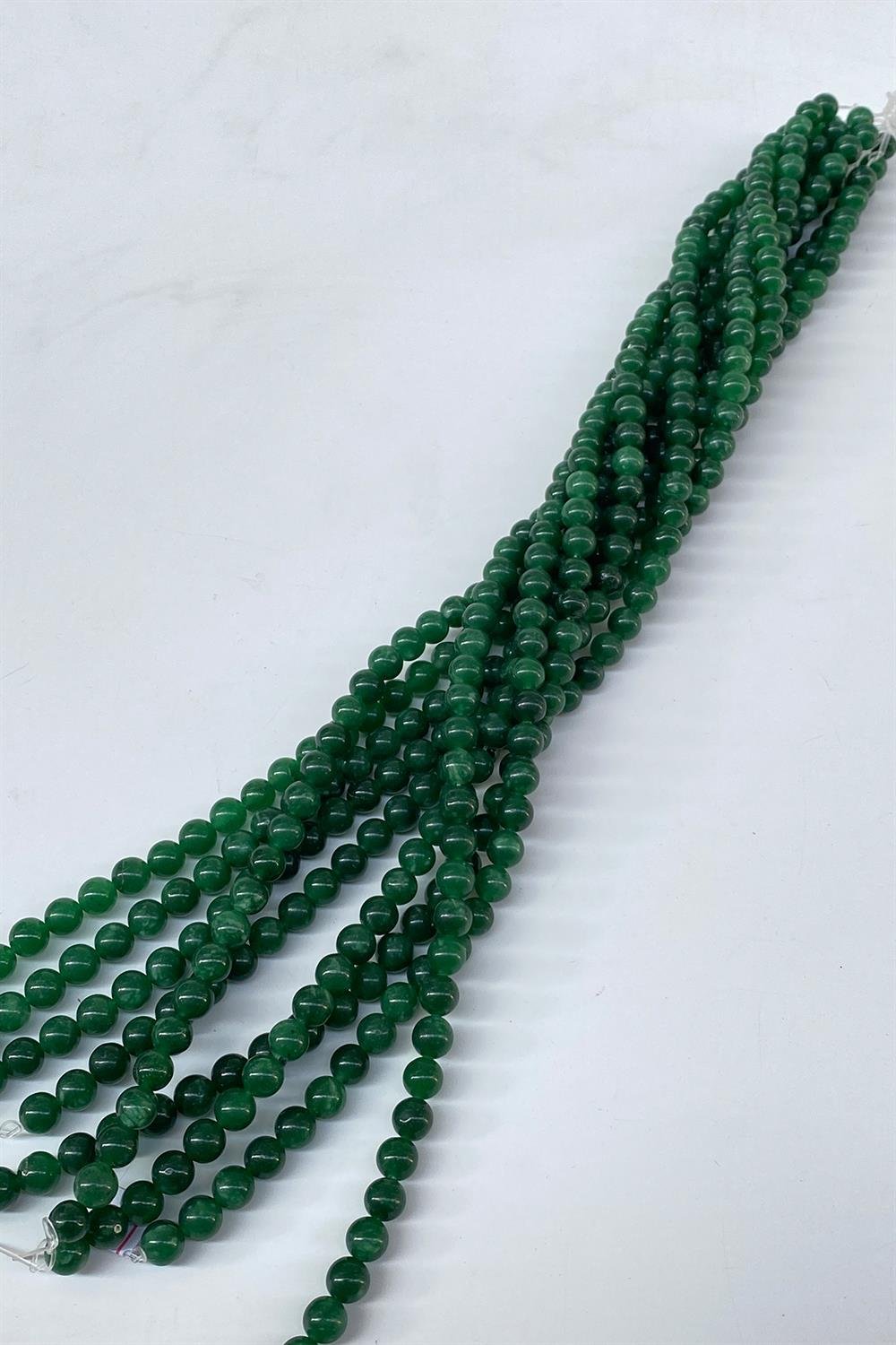 Yeşil Ceyt Doğal Taş Dizi Küre Kesim 8 mm