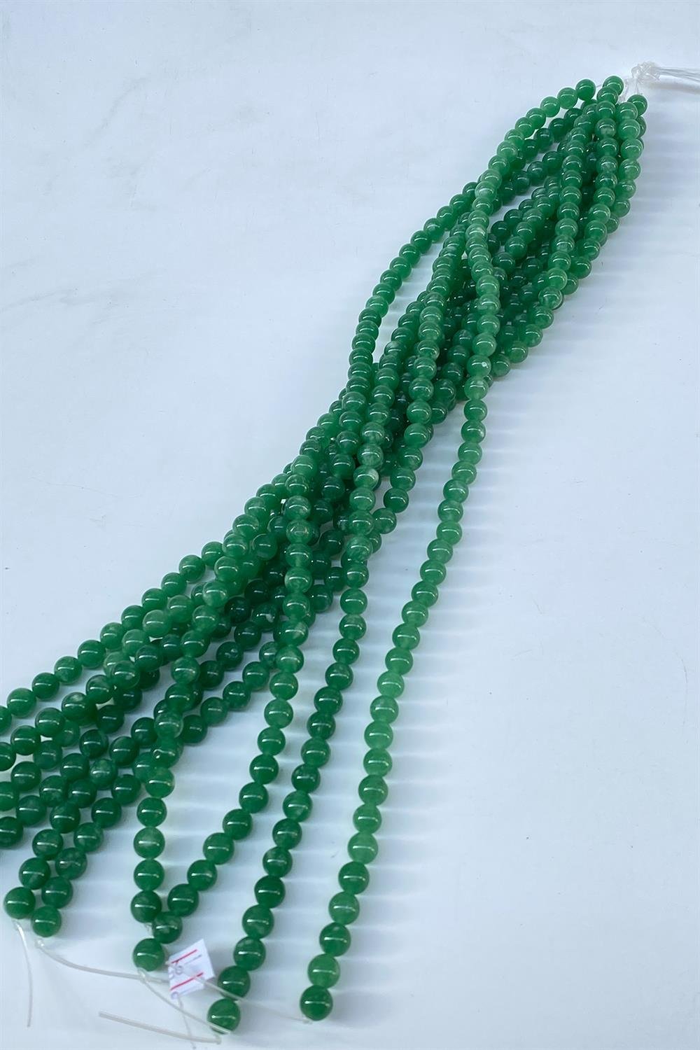 Yeşil Ceyt Doğal Taş Dizi Küre Kesim 8 mm