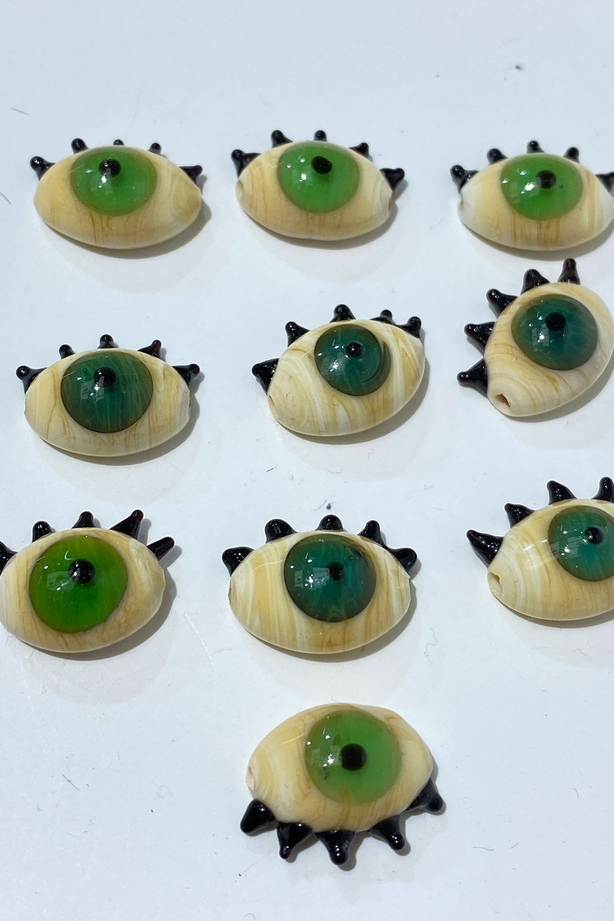 Yeşil Murano Cam Boncuk Göz 1 Adet