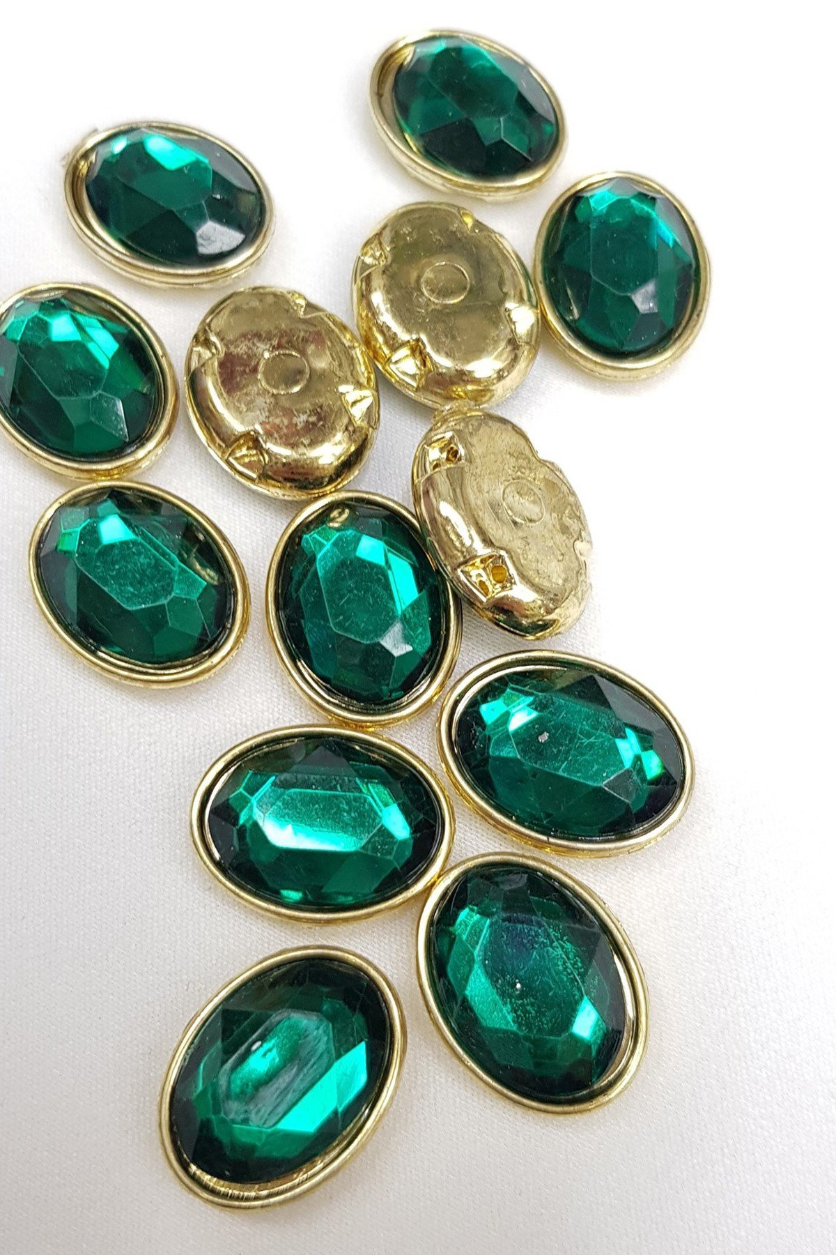 Yeşil Oval Kasalı Dikme Taş 1,5- 2 cm 10 adet