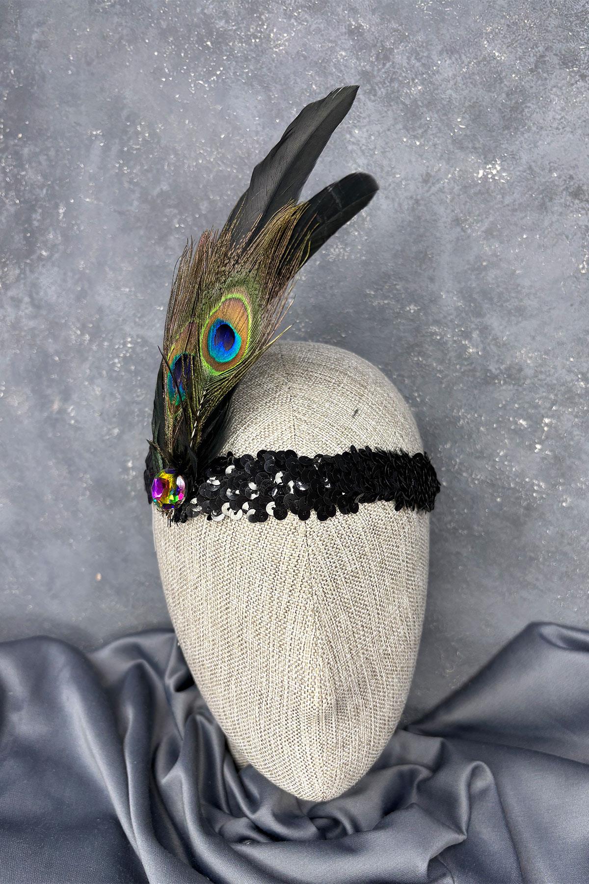 Yeşil Tüylü Fadel Gelin Kına Tacı