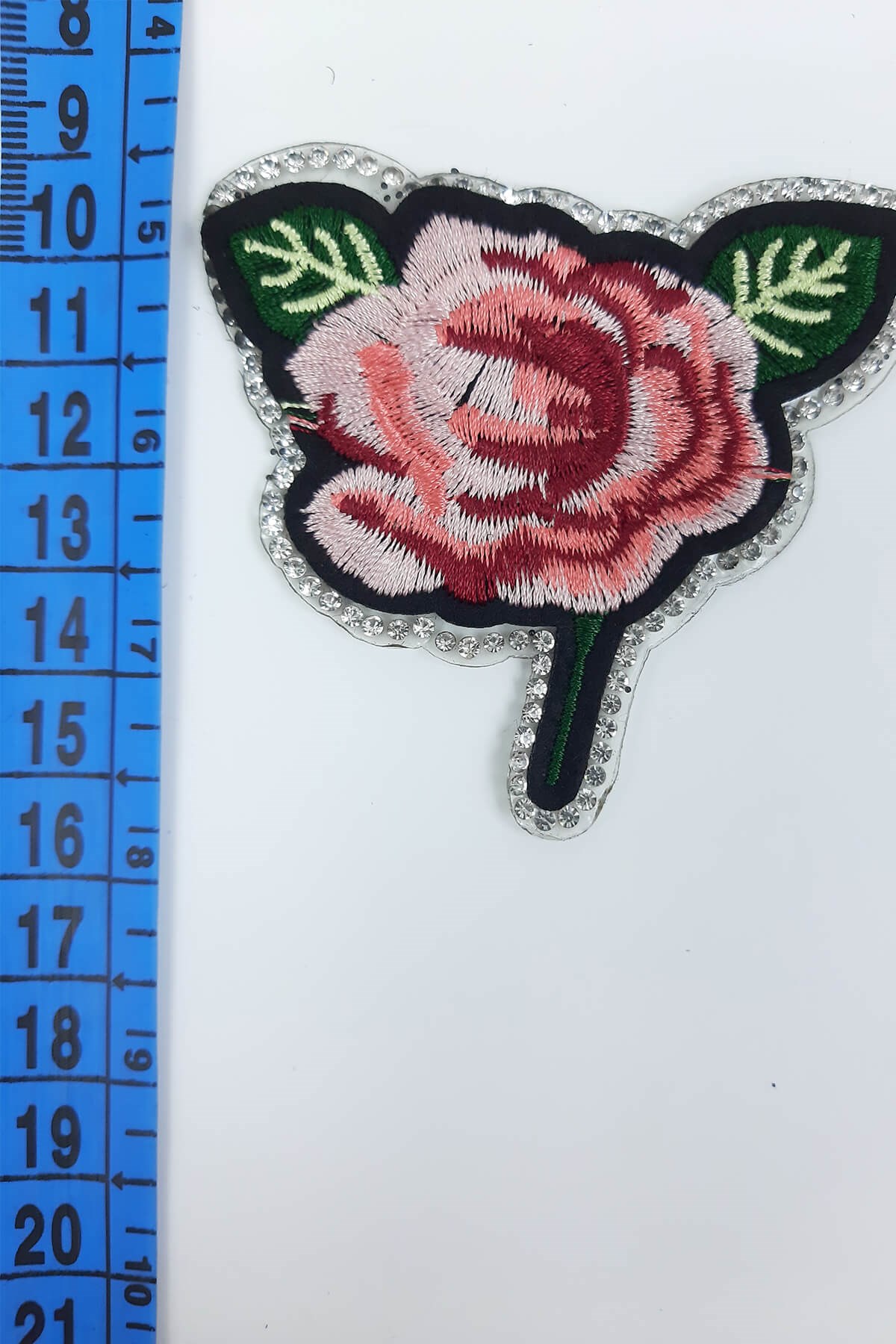 Yeşil Yapraklı Pudra Çiçek Arma (Yama)