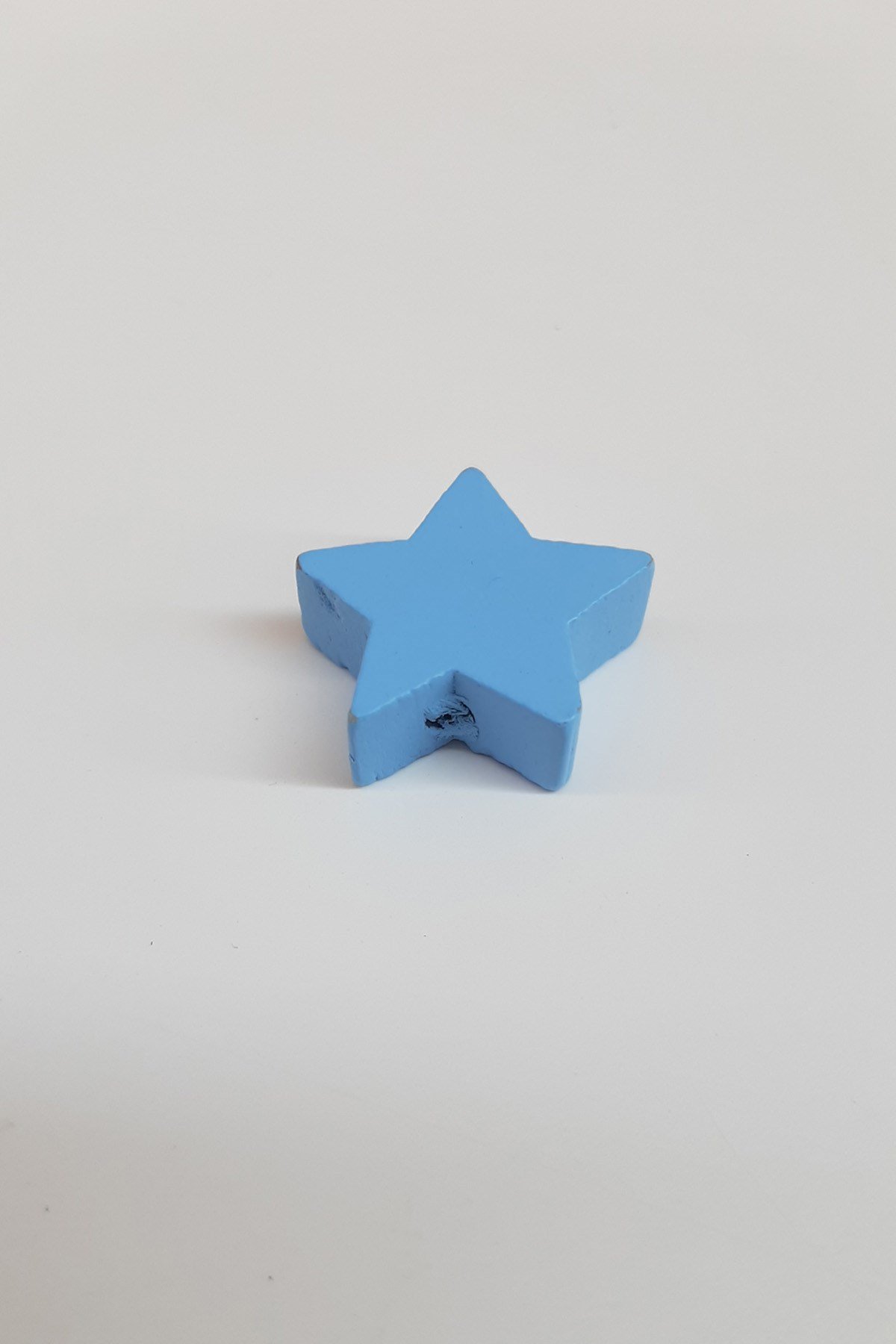 Yıldız Desenli Mavi Ahşap Boncuk