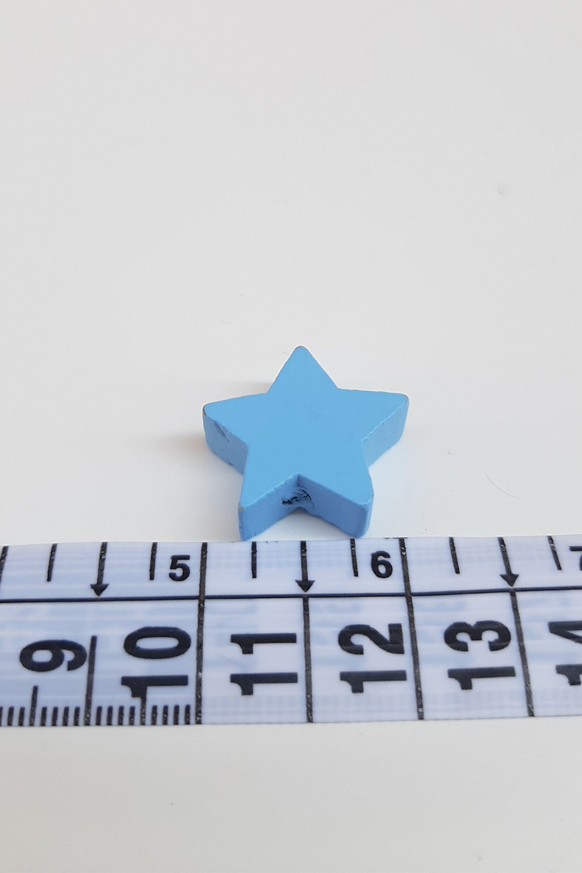 Yıldız Desenli Mavi Ahşap Boncuk