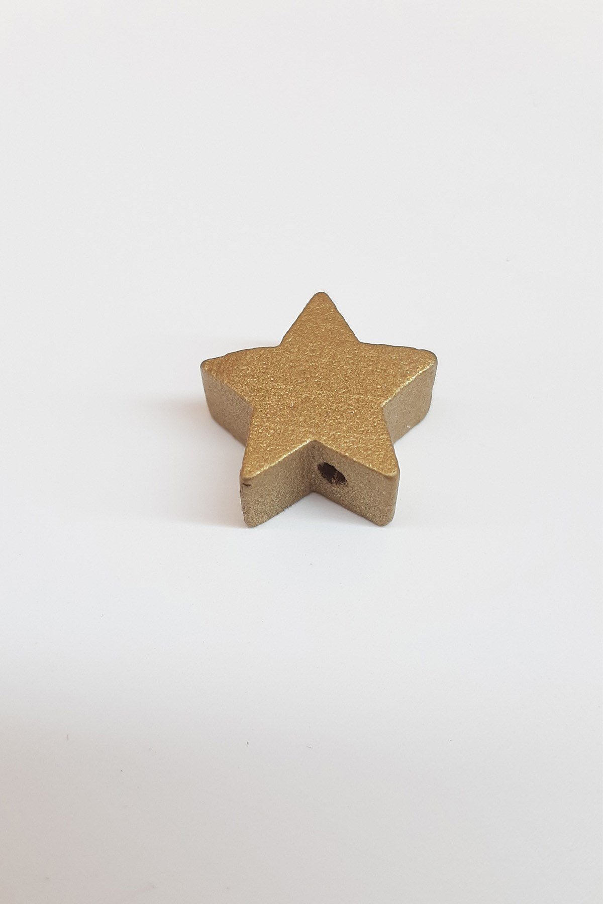 Yıldız Desenli Sarı Ahşap Boncuk