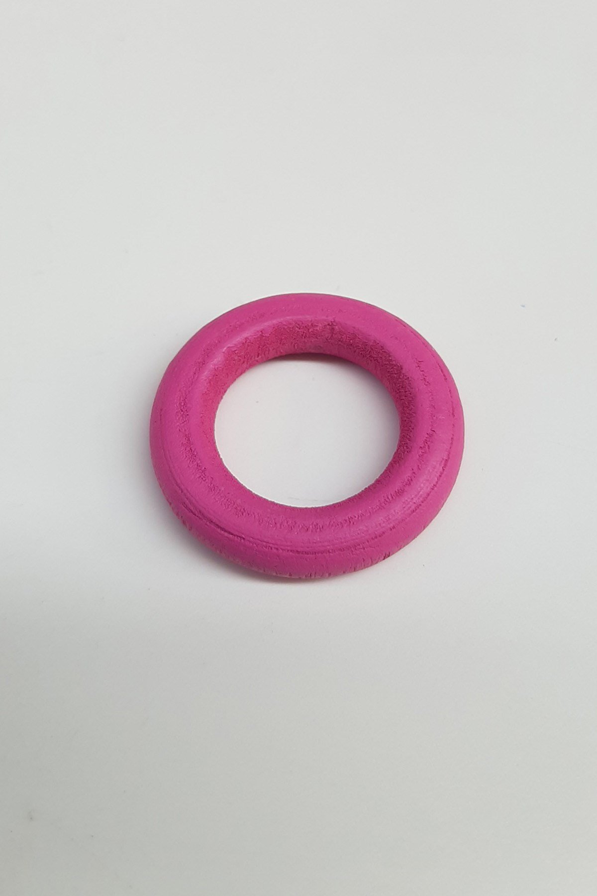 Yuvarlak Fuşya Halka Ahşap Boncuk