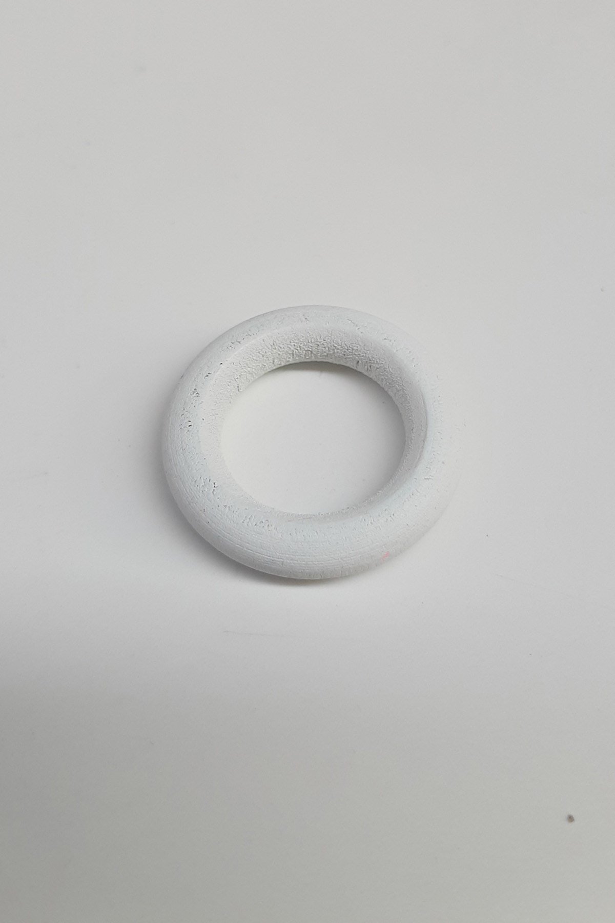 Yuvarlak Halka Ahşap Beyaz Boncuk