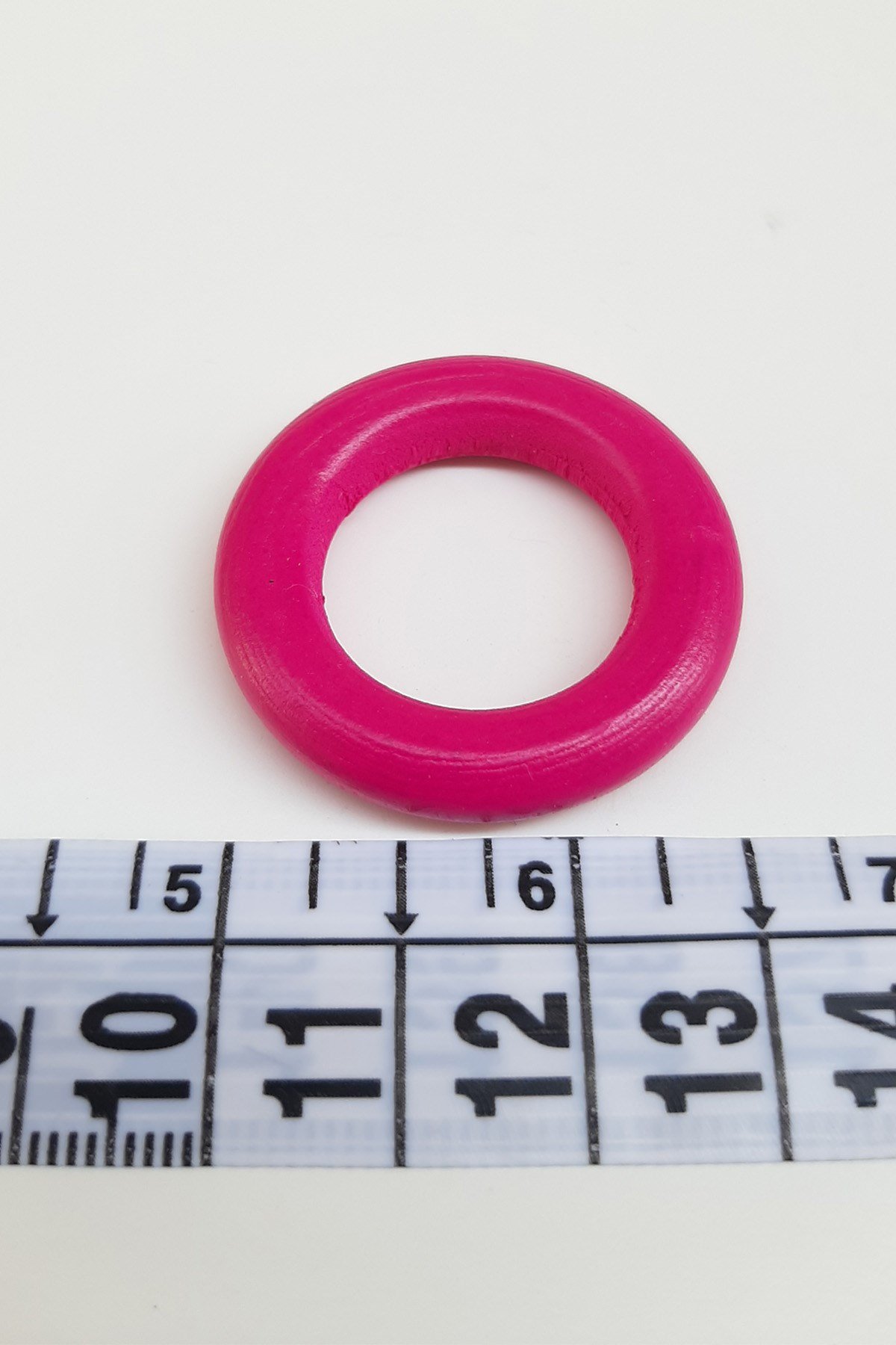 Yuvarlak Halka Fuşya Ahşap Boncuk