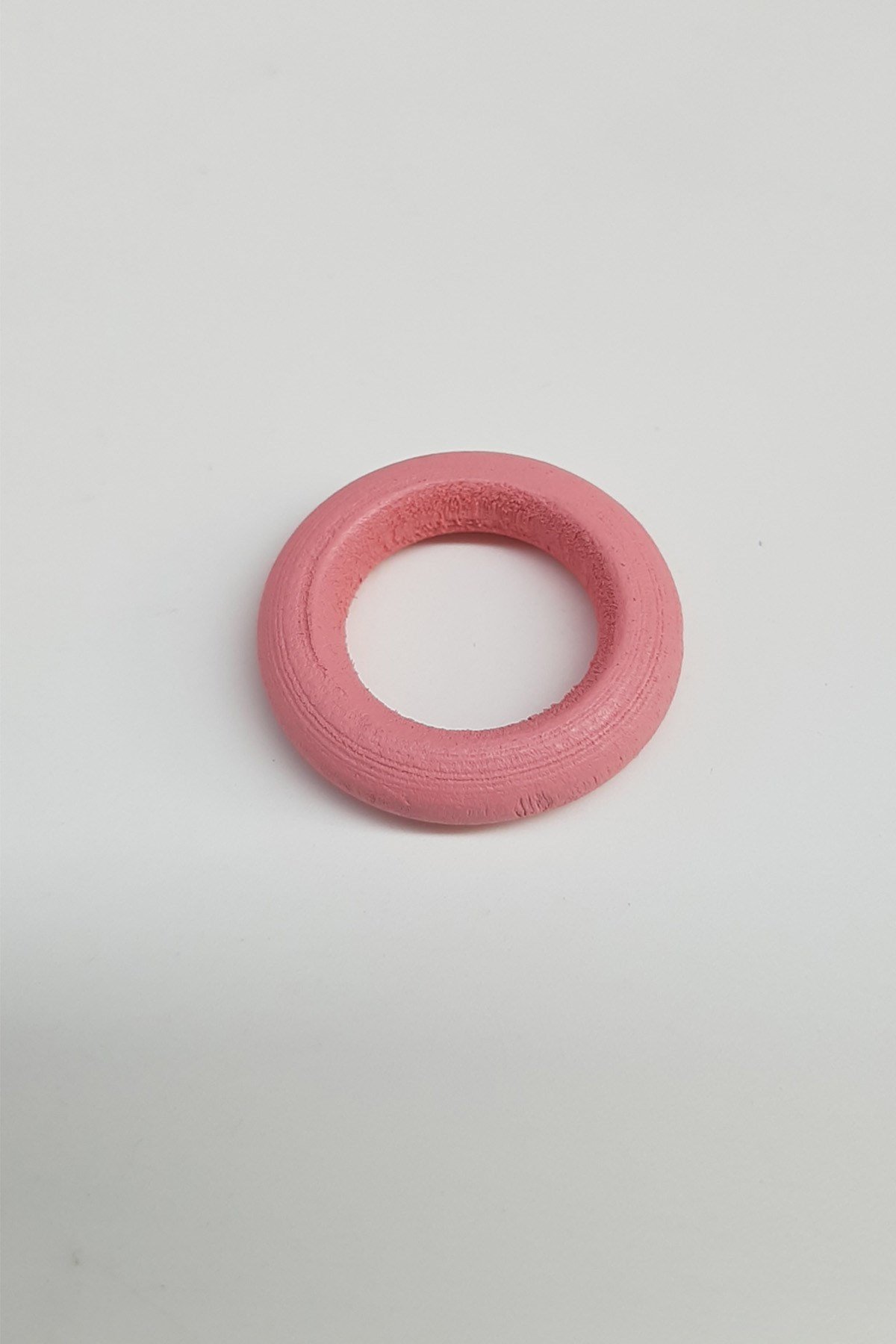 Yuvarlak Halka Pembe Ahşap Boncuk