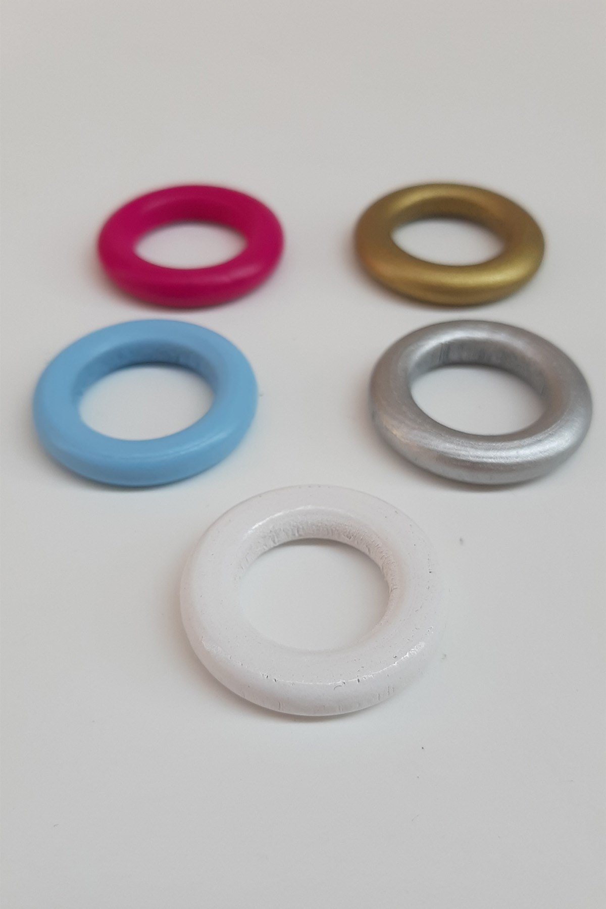 Yuvarlak Halka Renkli Ahşap Boncuk