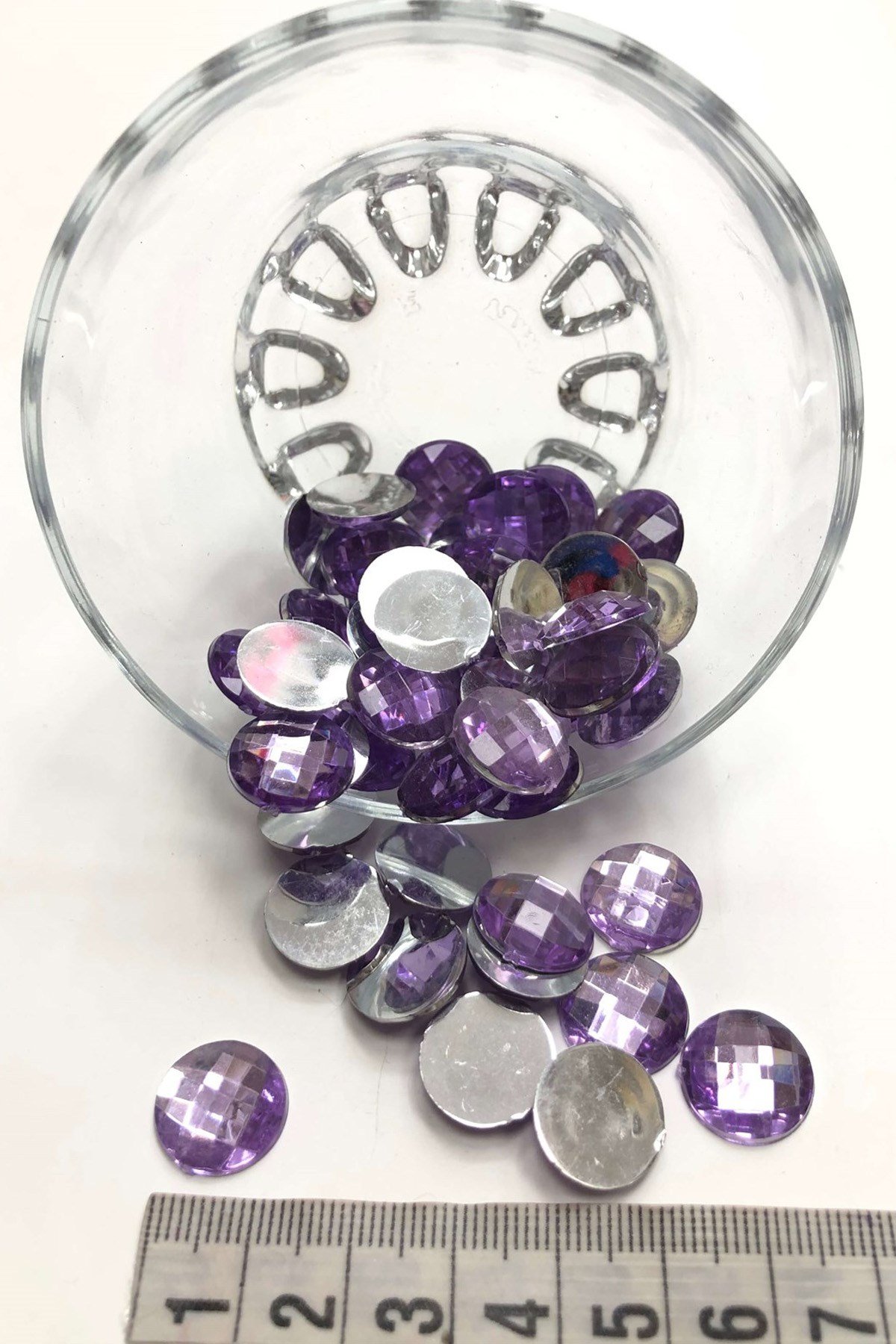 Yuvarlak Lila Renk Plastik Dikme Taş 20 gr