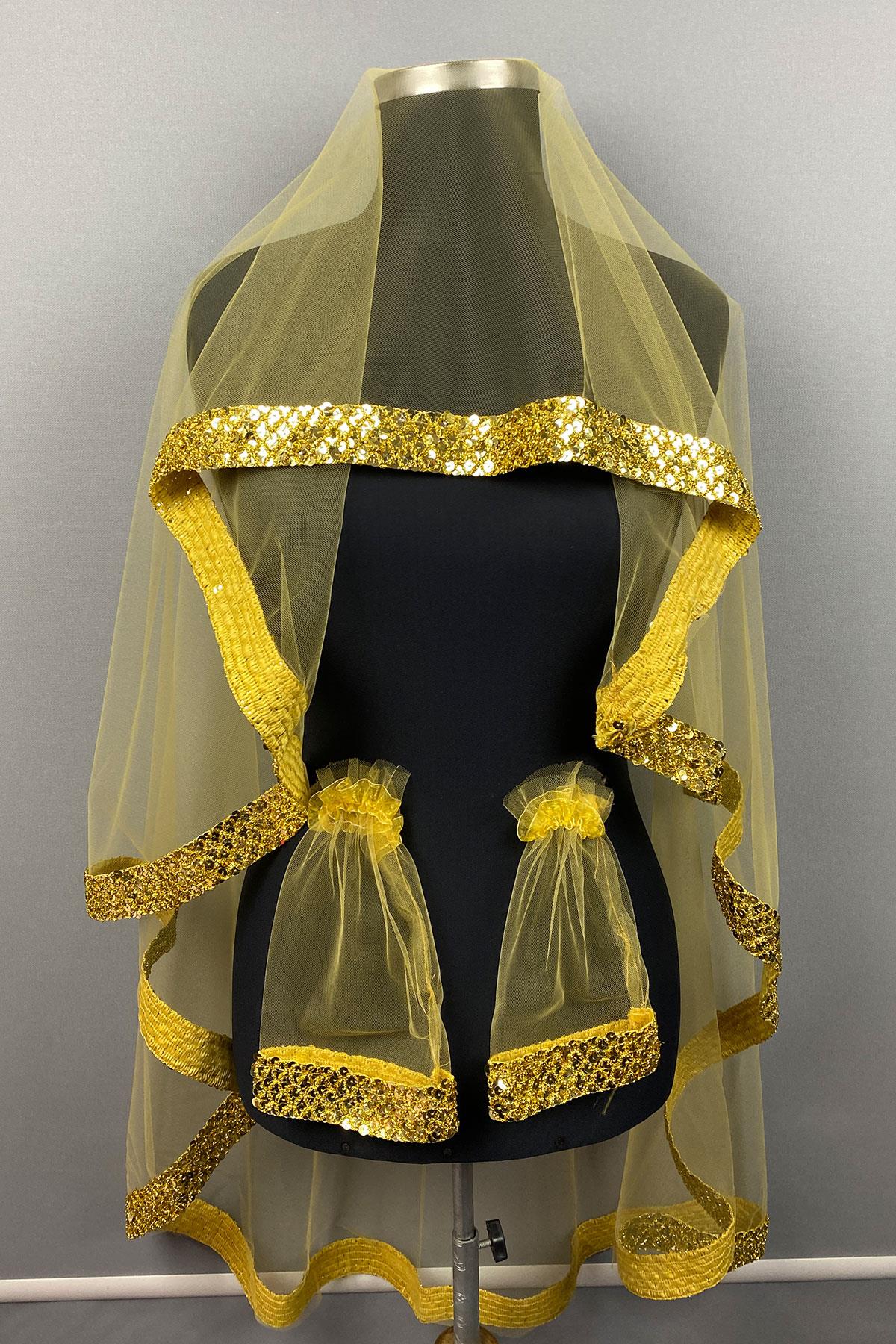 Zarif Model Pullu Gelin Kına Duvağı Yüz Örtüsü