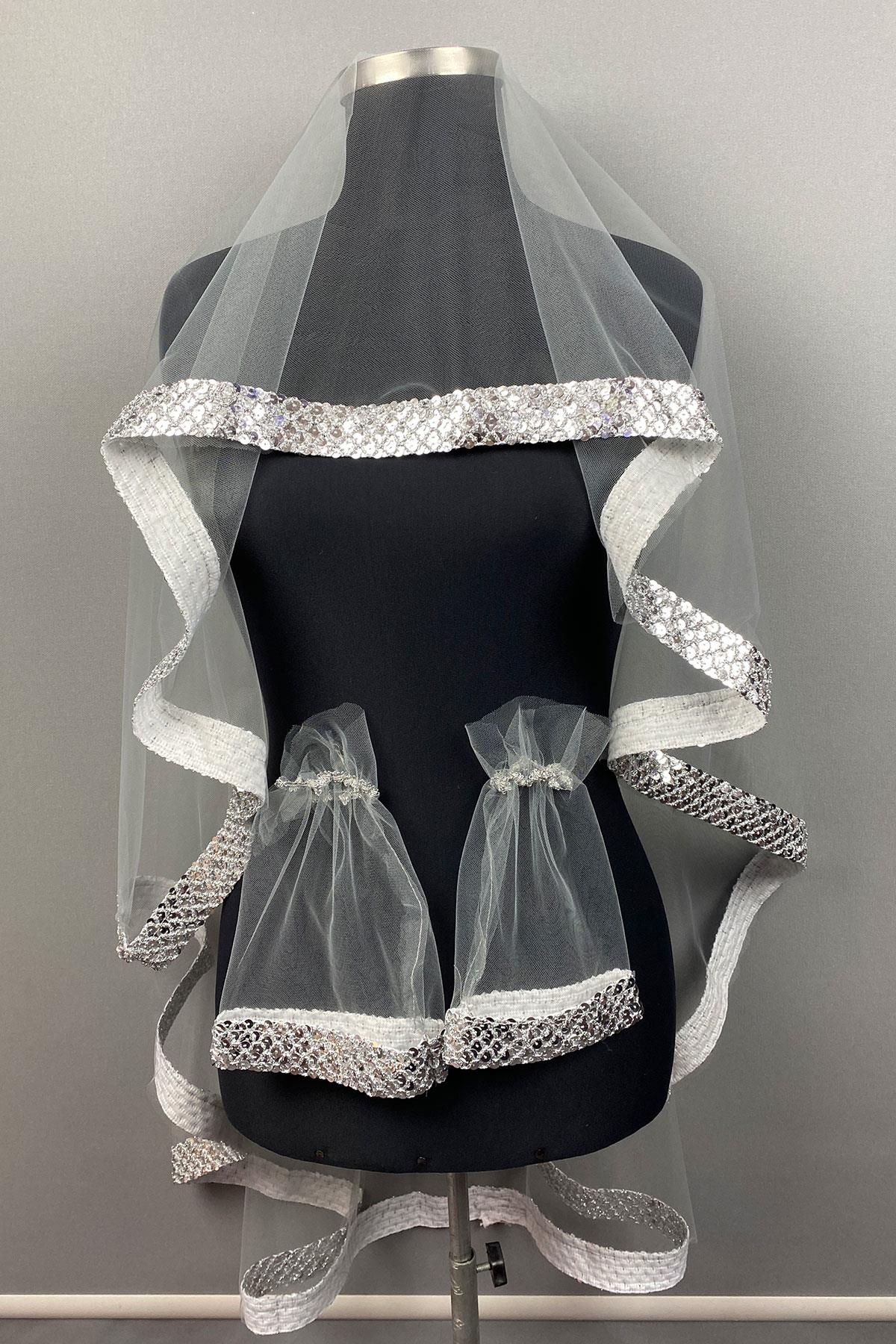 Zarif Model Pullu Gelin Kına Duvağı Yüz Örtüsü