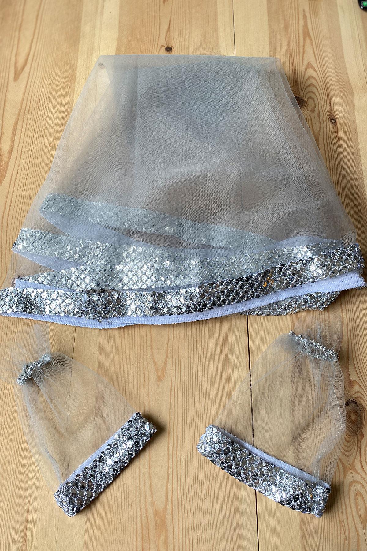 Zarif Model Pullu Gelin Kına Duvağı Yüz Örtüsü