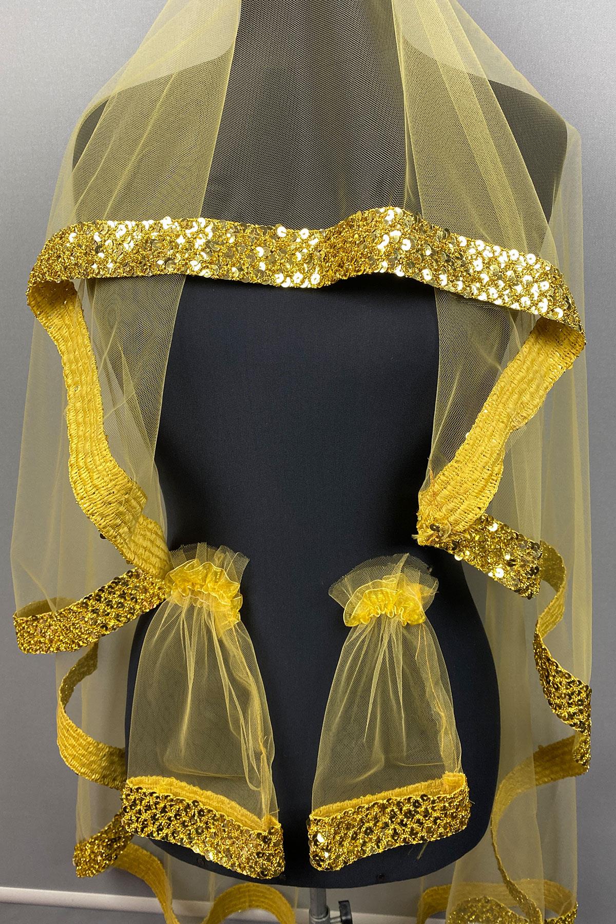 Zarif Model Pullu Gelin Kına Duvağı Yüz Örtüsü