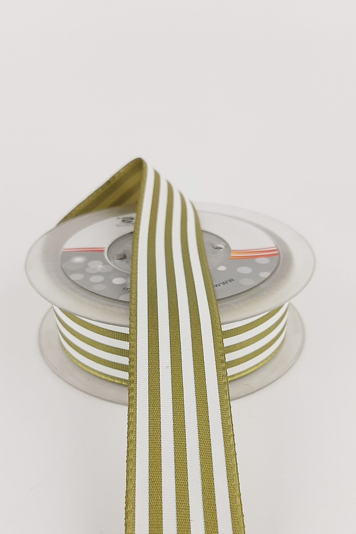 Zeytin Yeşili Çizgili Tafta Kurdele 20 mt