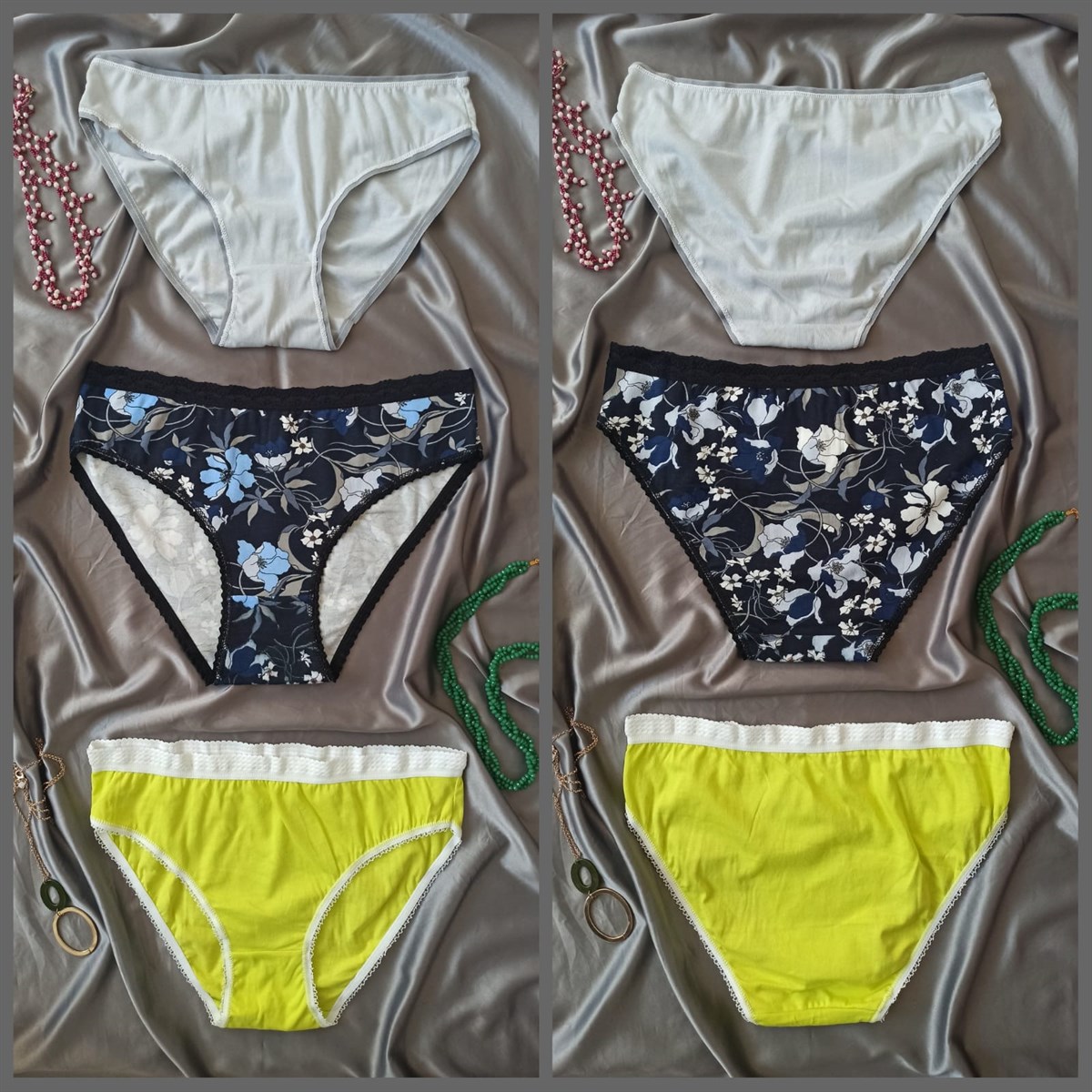 Karışık Renkli 3'lü Slip Külot 