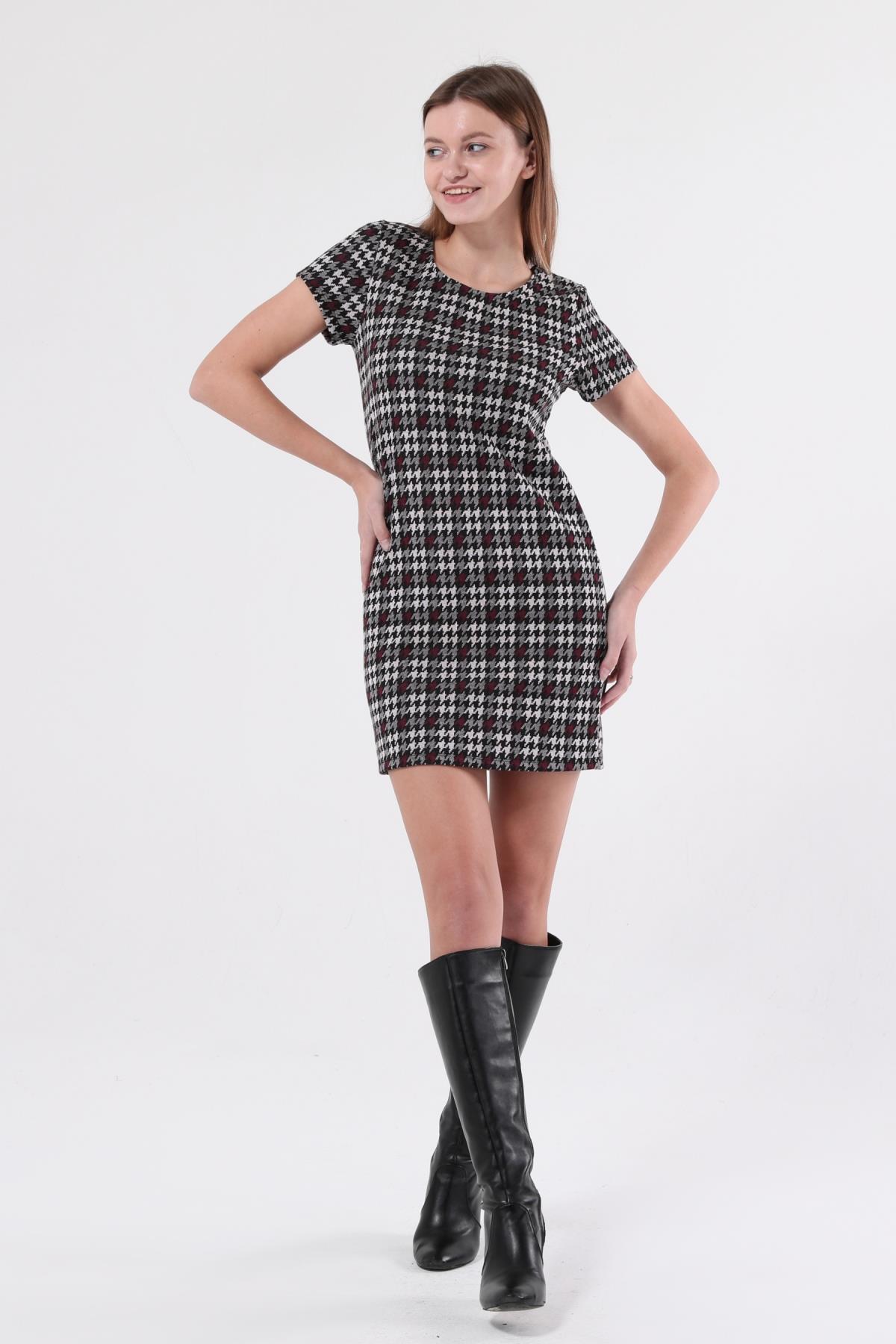 SEZER AKTAŞ BORDO KAZAYAĞI MİNİ ELBİSE