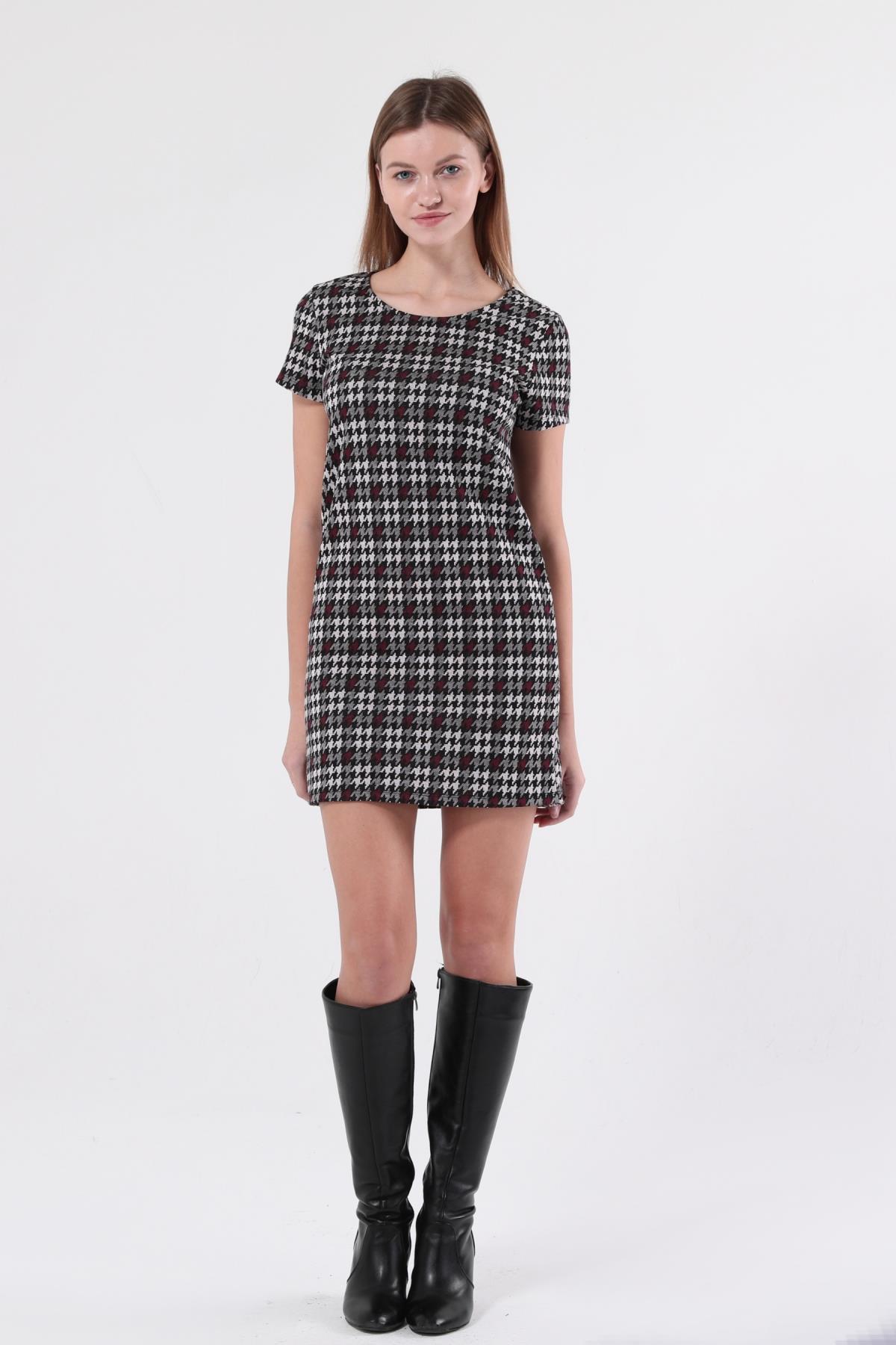 SEZER AKTAŞ BORDO KAZAYAĞI MİNİ ELBİSE