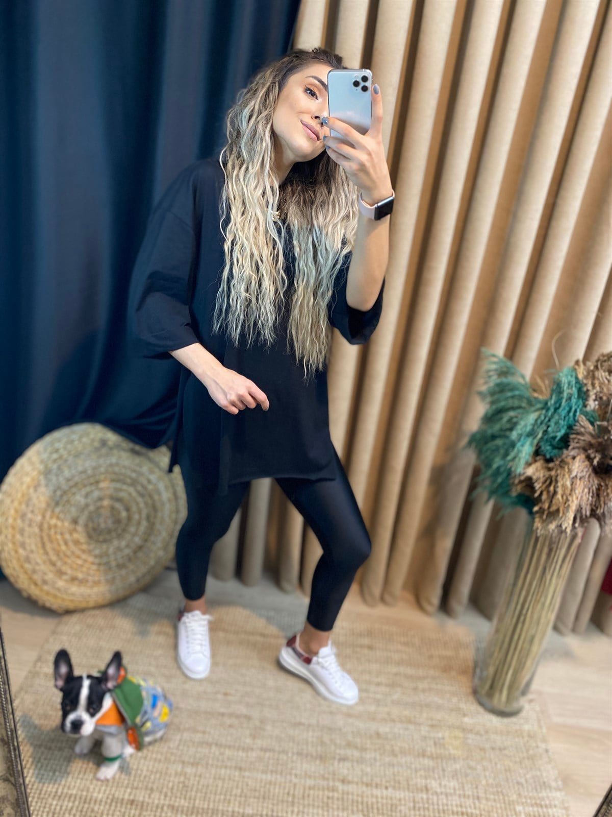 Siyah Duble Kol Basic Tshirt