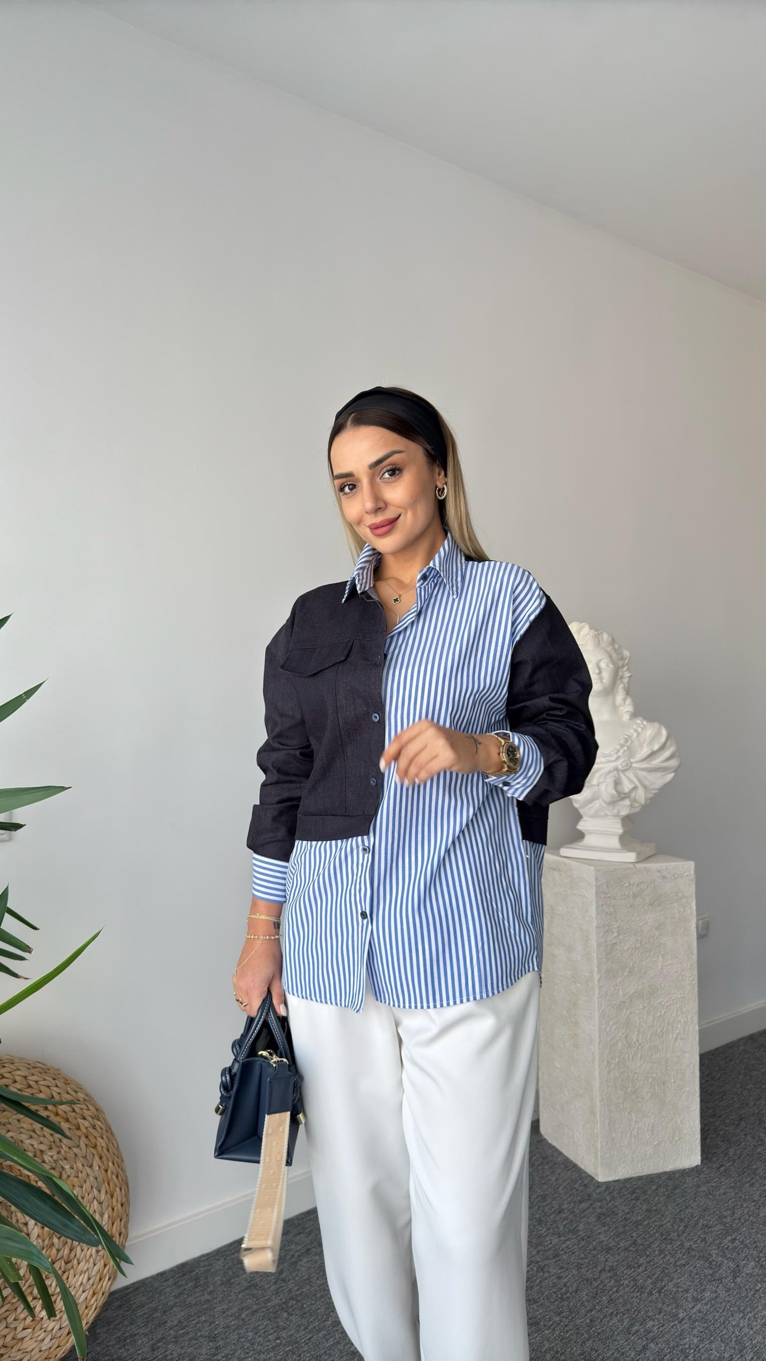 Gilbert Kot Garnili Çizgili Gömlek