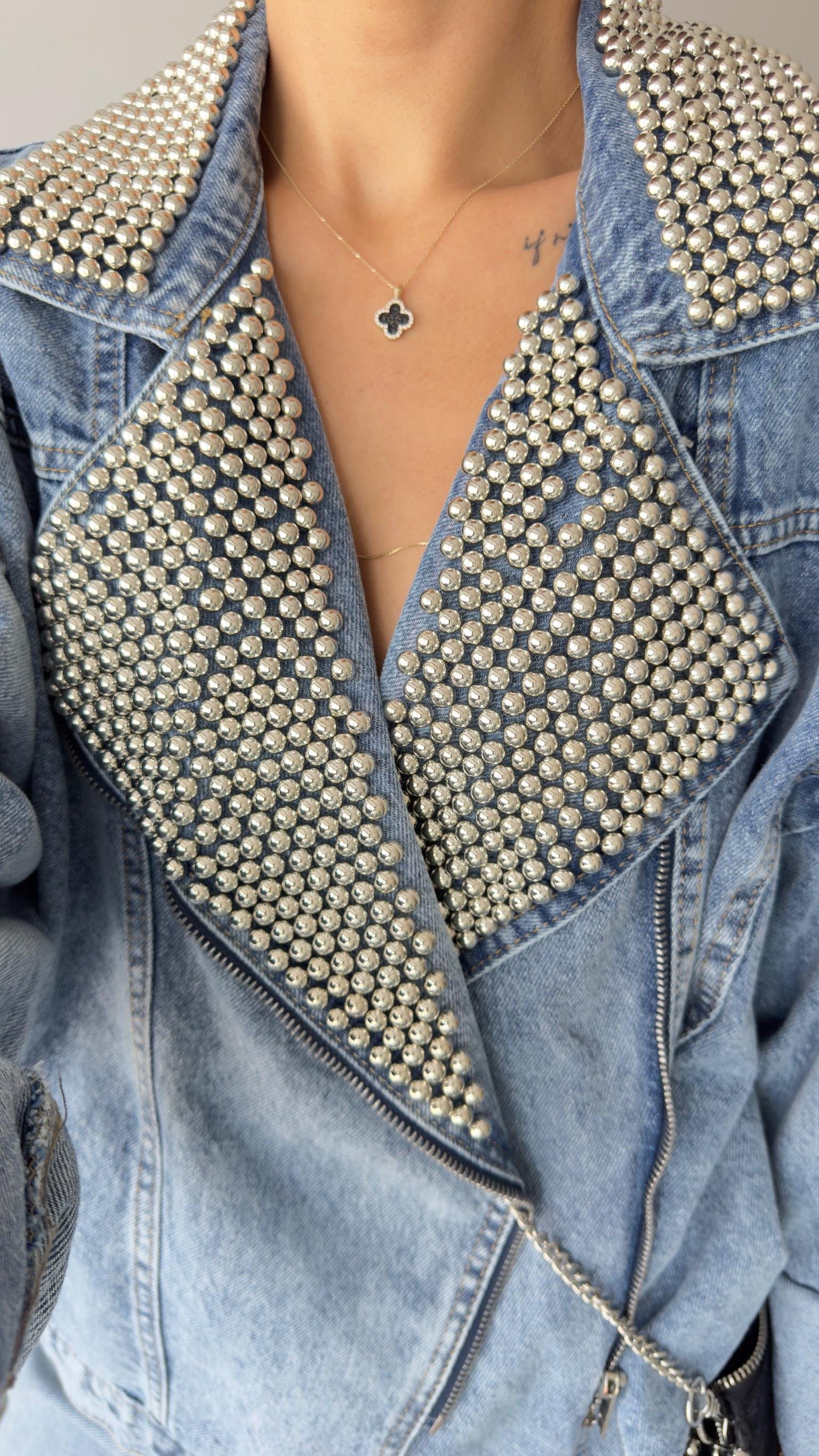 Premium Droplu Jean Ceket