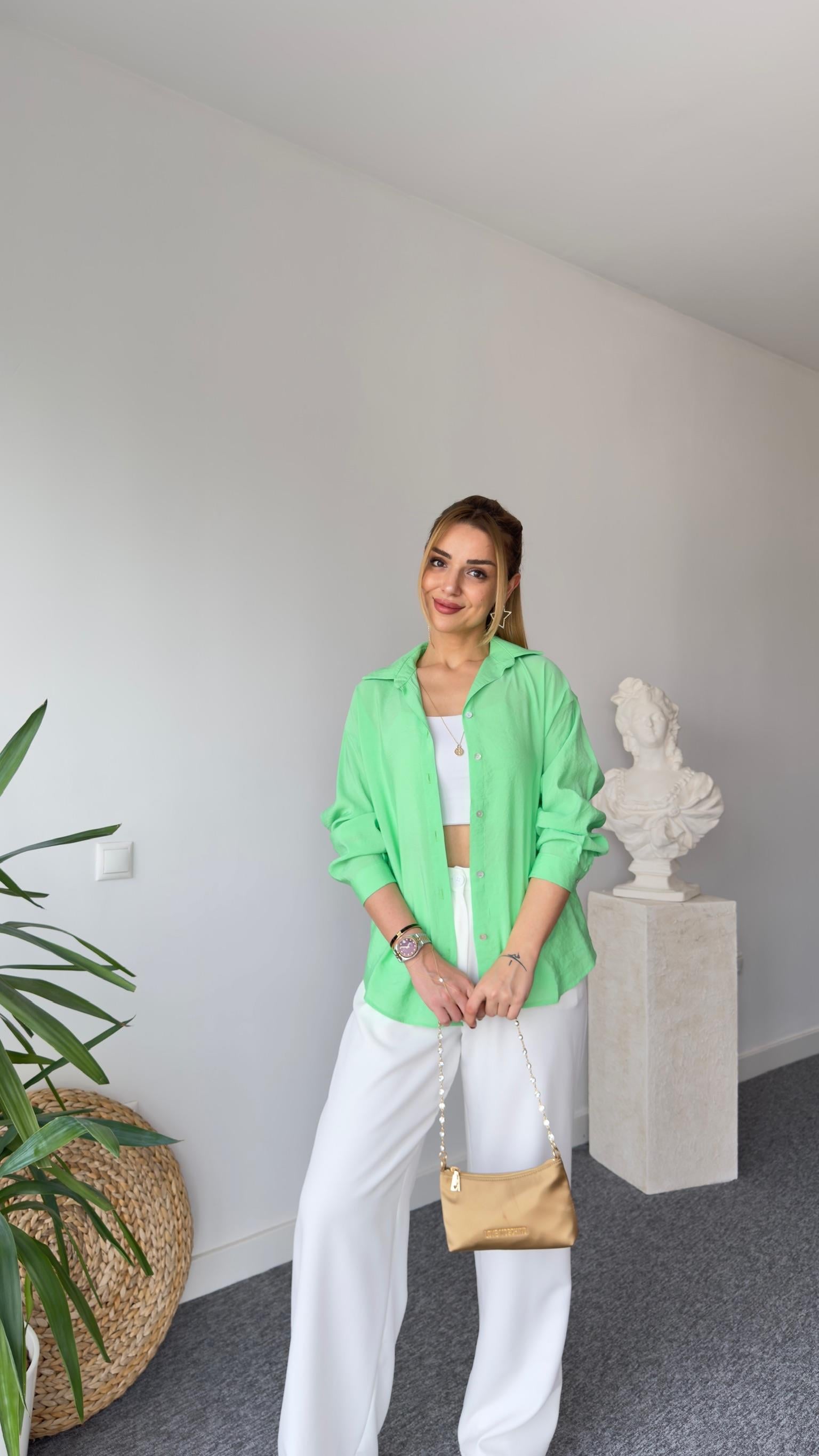 Tiril Basic Yeşil Gömlek