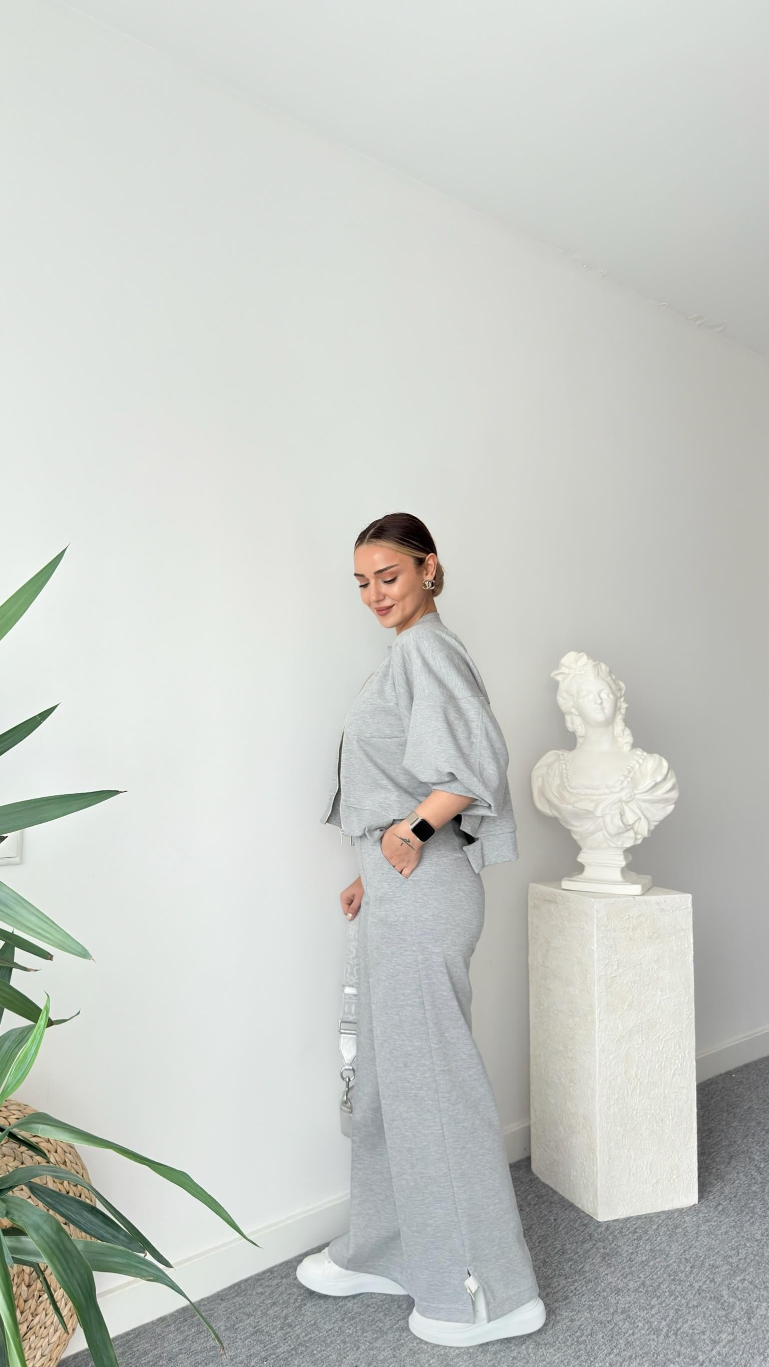 Gri Lamela Tws Model Eşofman Takımı