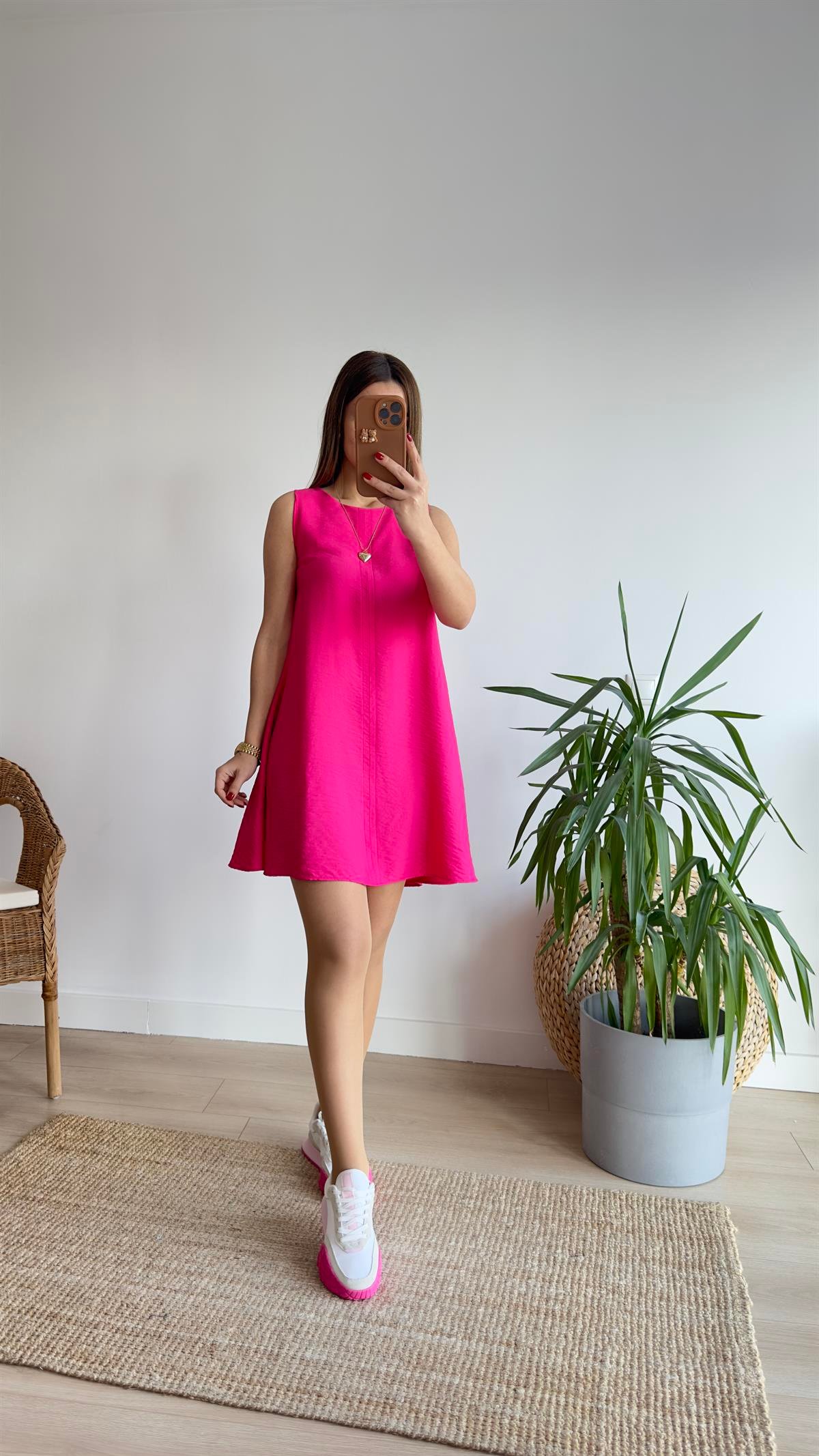 Pembe Kolsuz Çan Elbise 