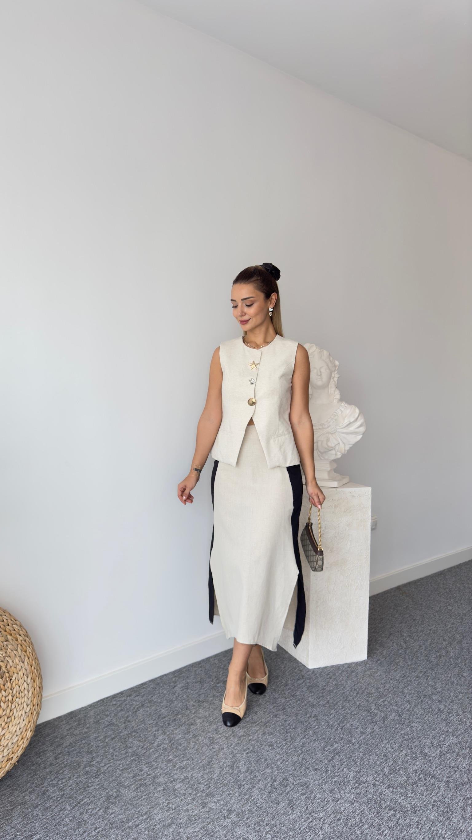 Poplin Garnili Massi Model Etek