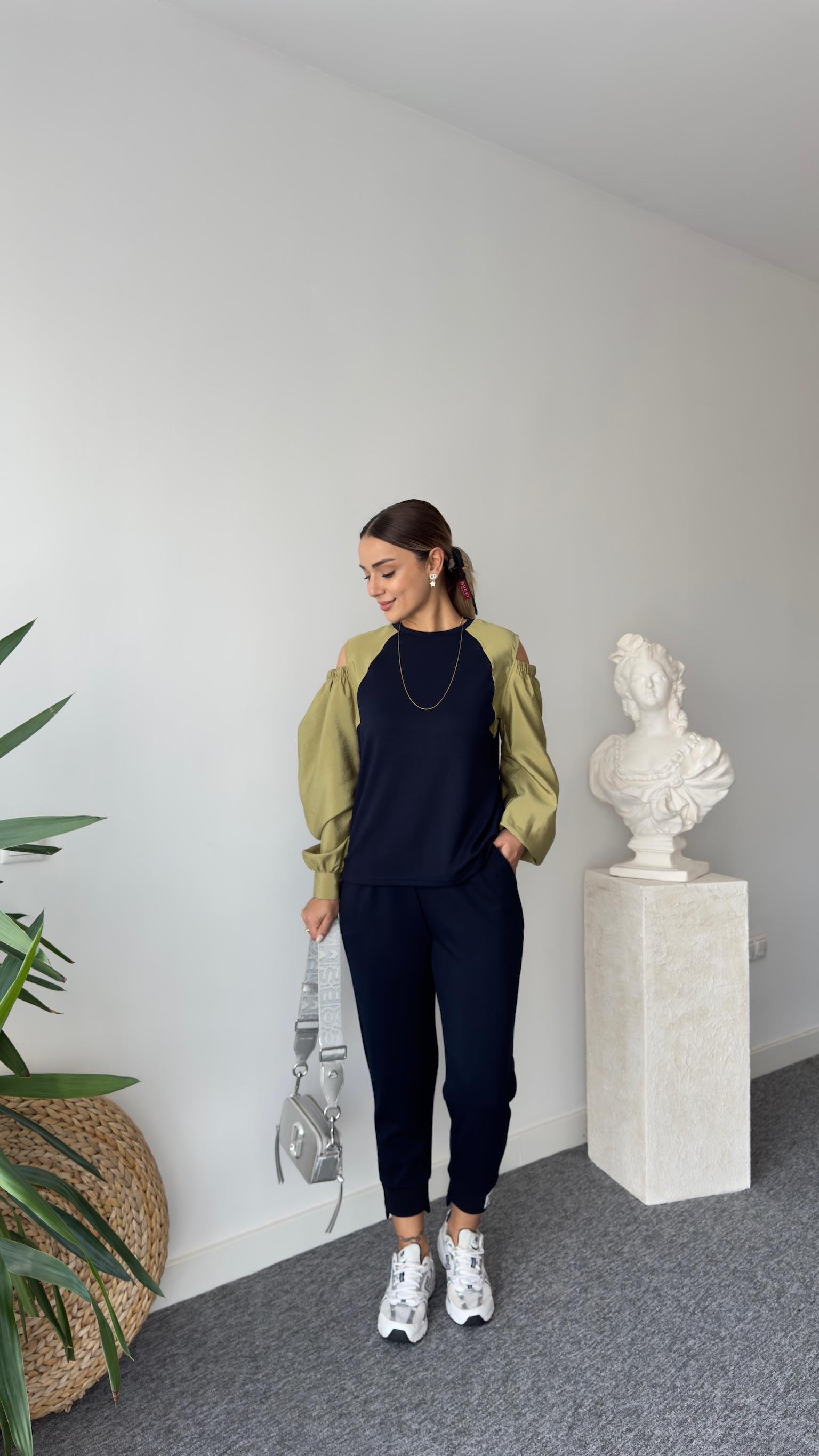 Flexi Omuz Pencereli Laci Modal Sweat