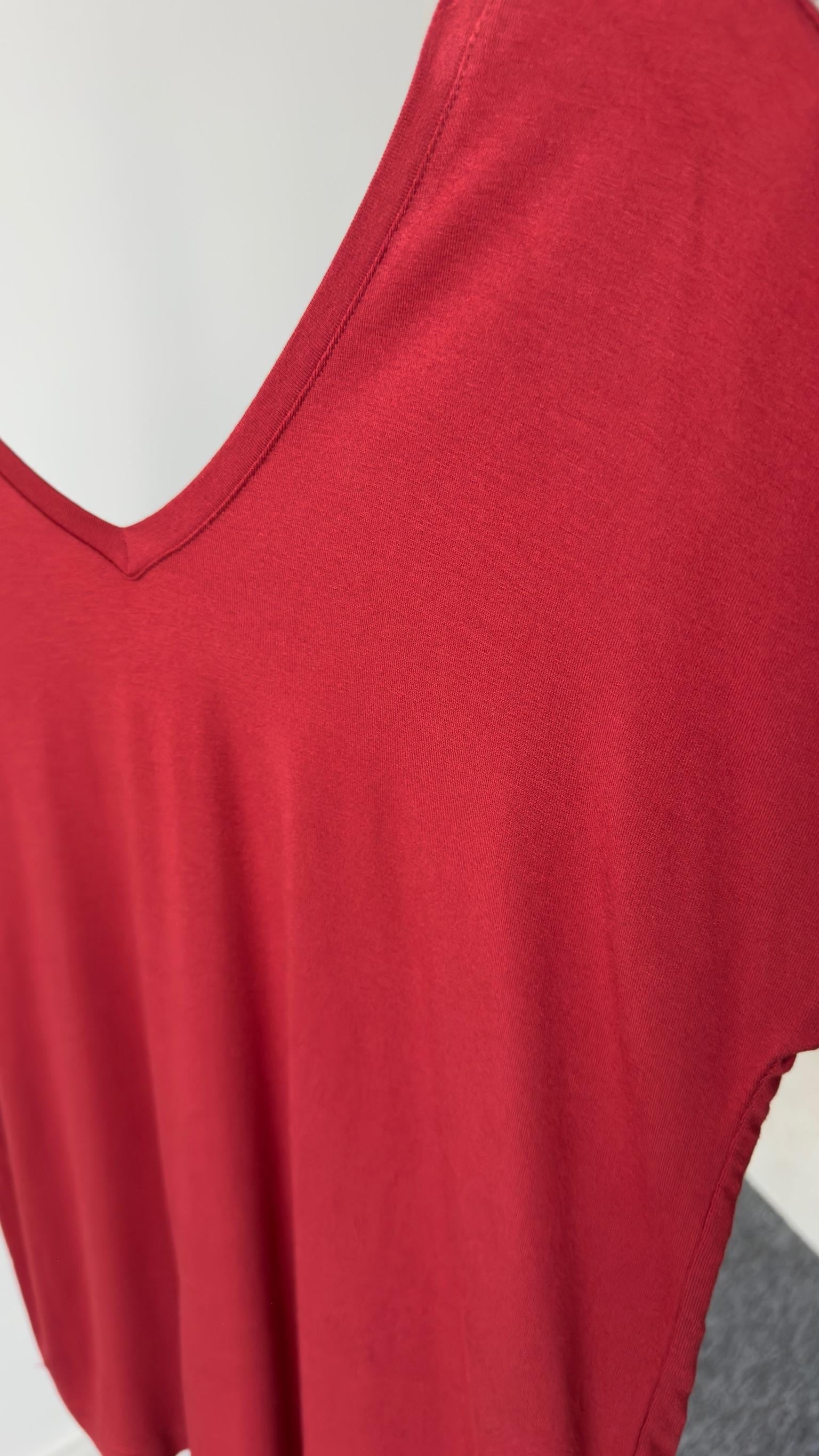 Ön Arka V Yaka Bordo Tshirt