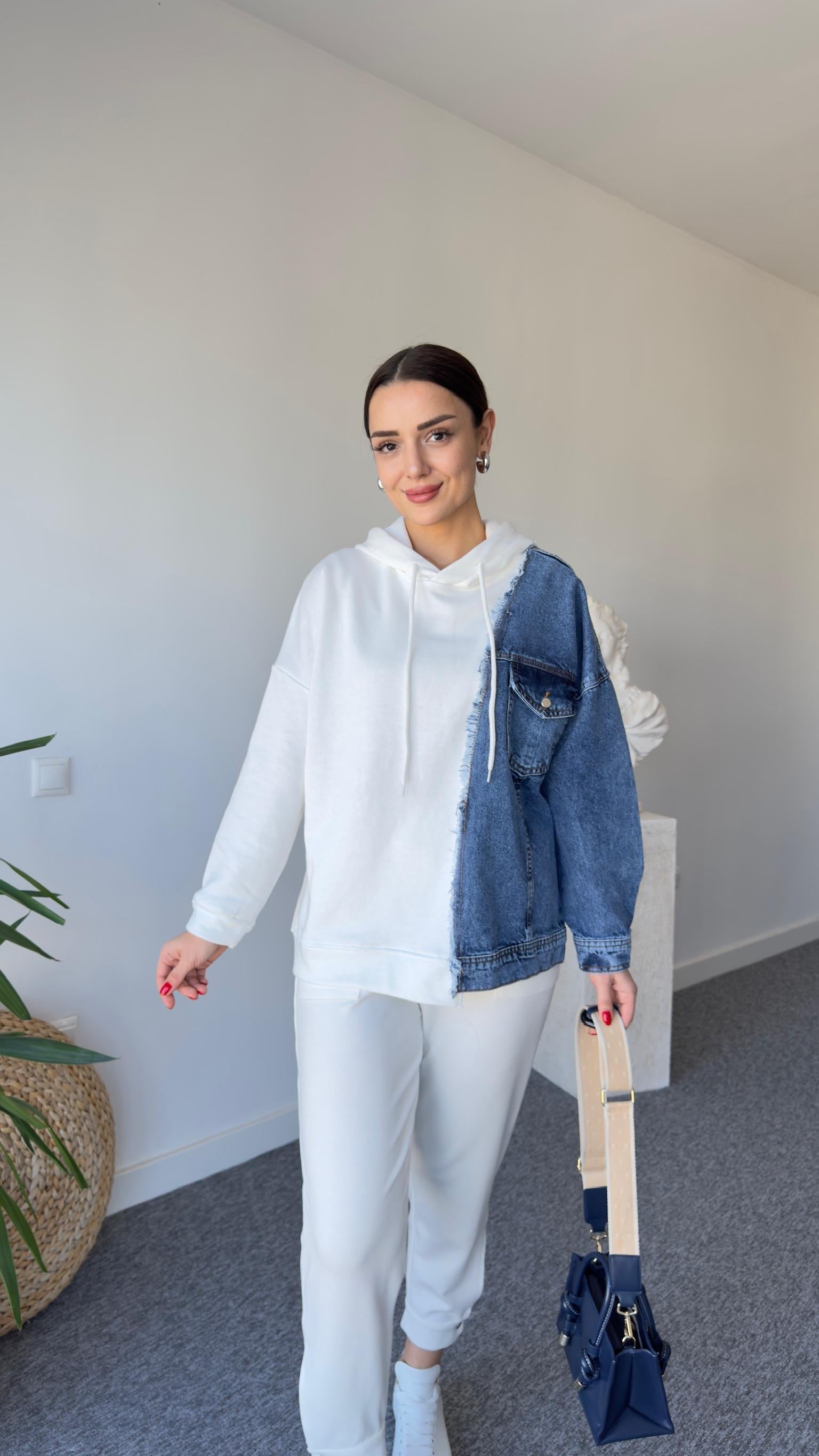Sean Orj Model Kot Garnili Kapüşonlu Sweat