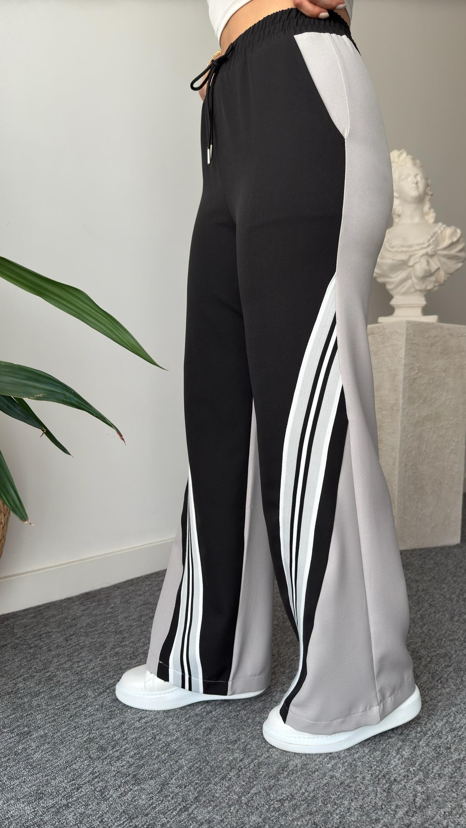 Şeritli Pantolon Blazer Ceket Takım