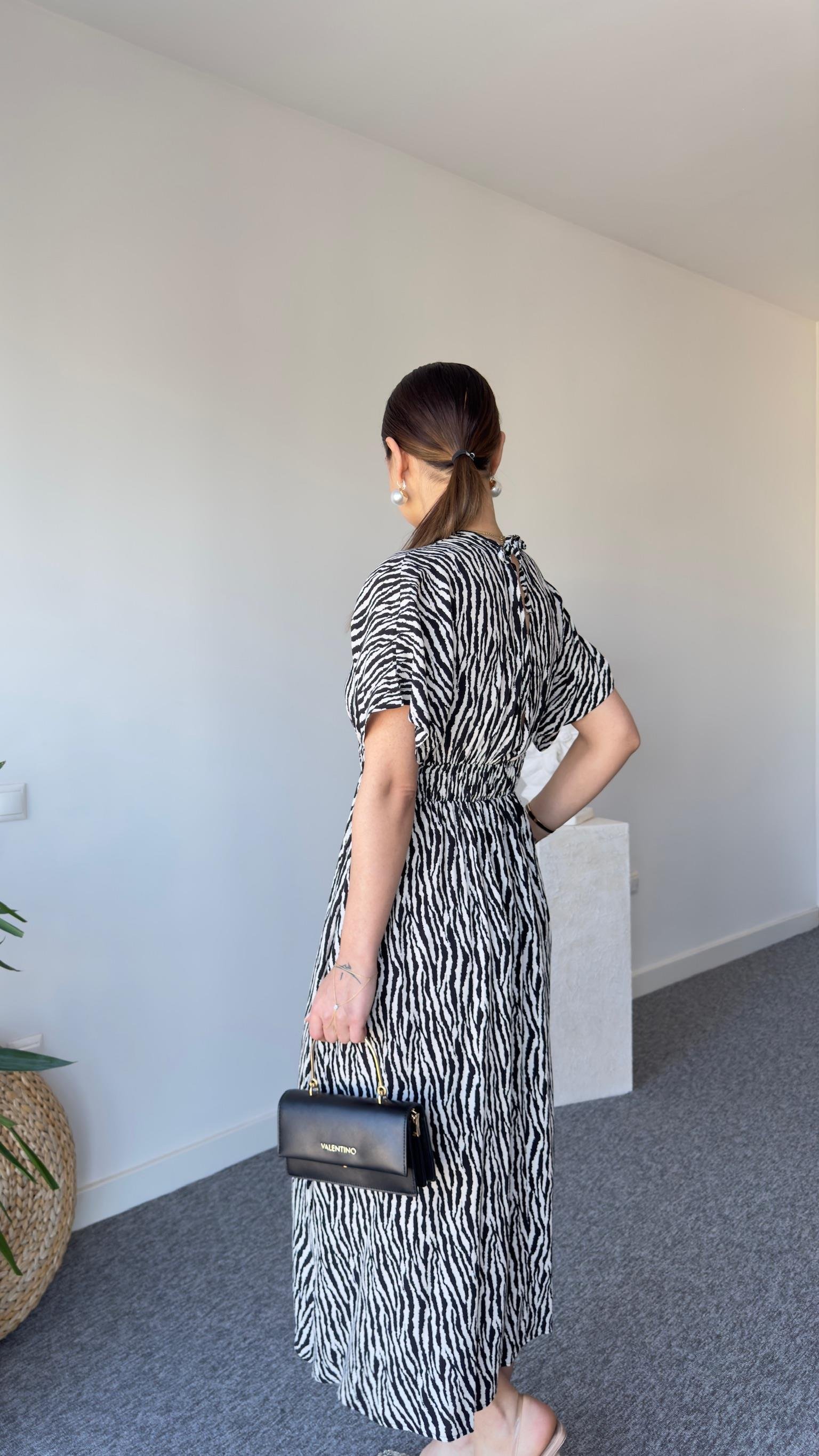 Glos Zebra Desen Elbise 