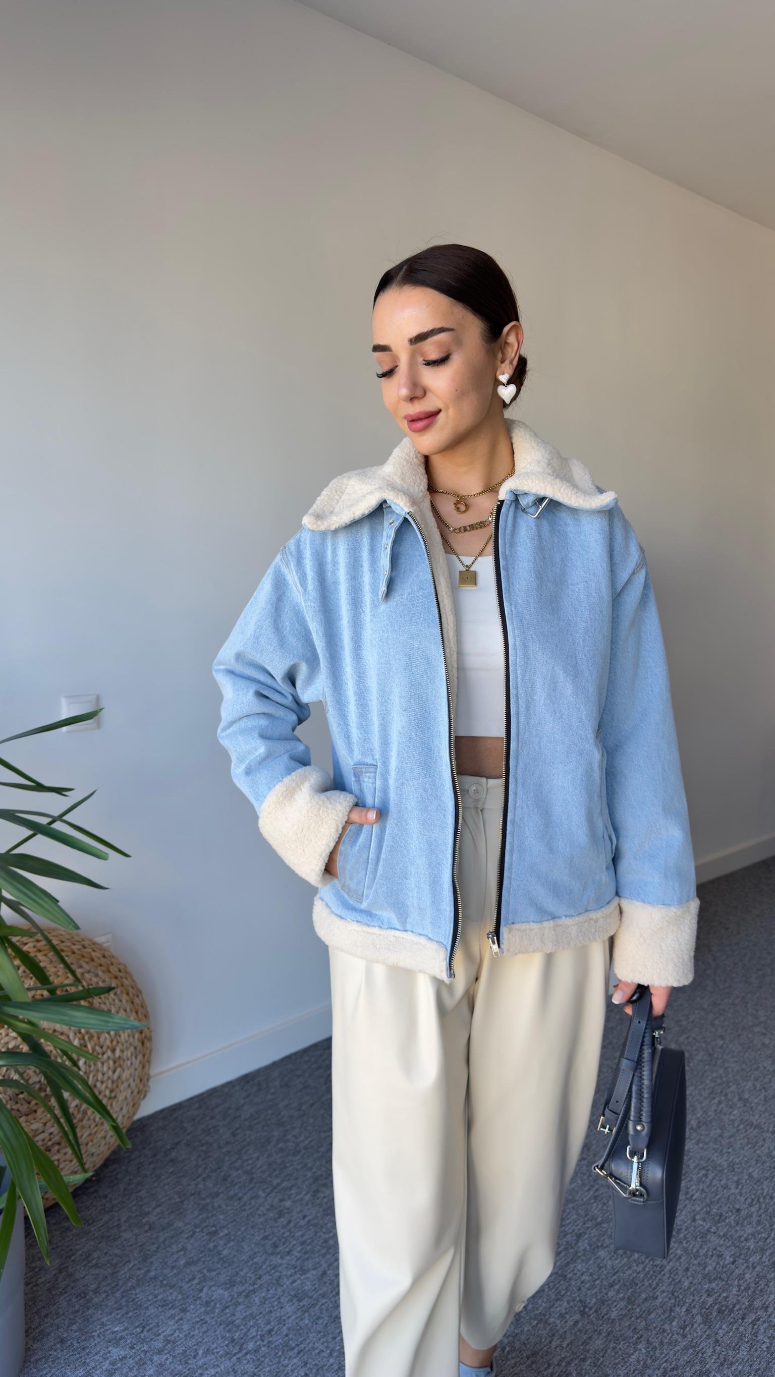 Marka Model İçi Peluş Kot Mont