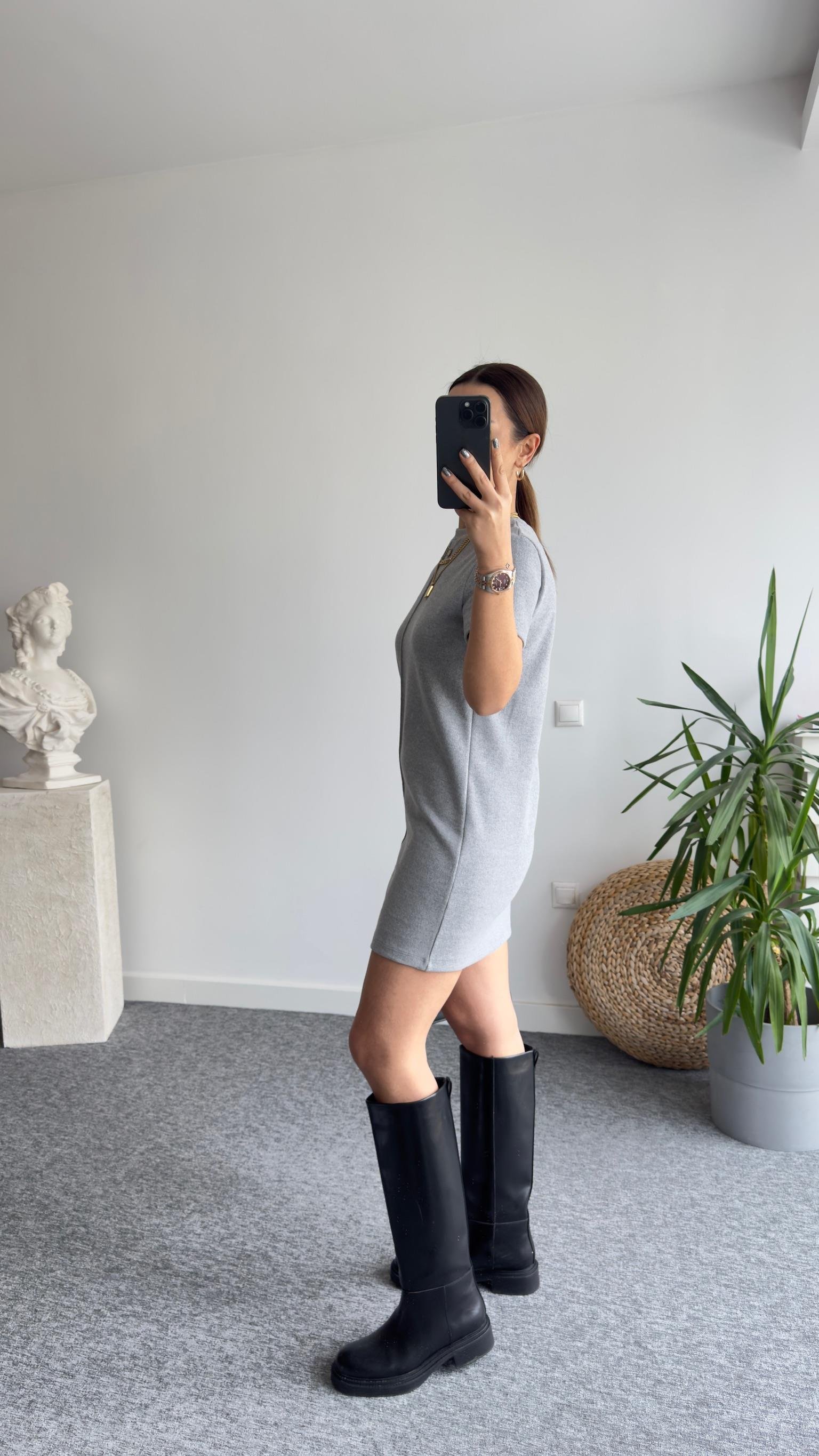 Selanik Zra Model Gri Elbise 