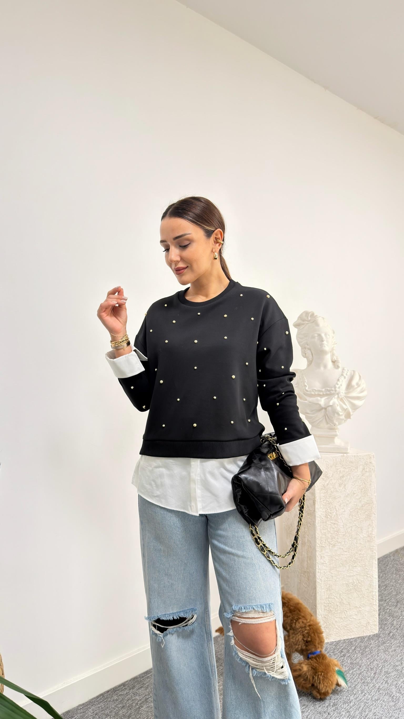 Hoya Marka Model Trok Çakımlı Sweatshirt