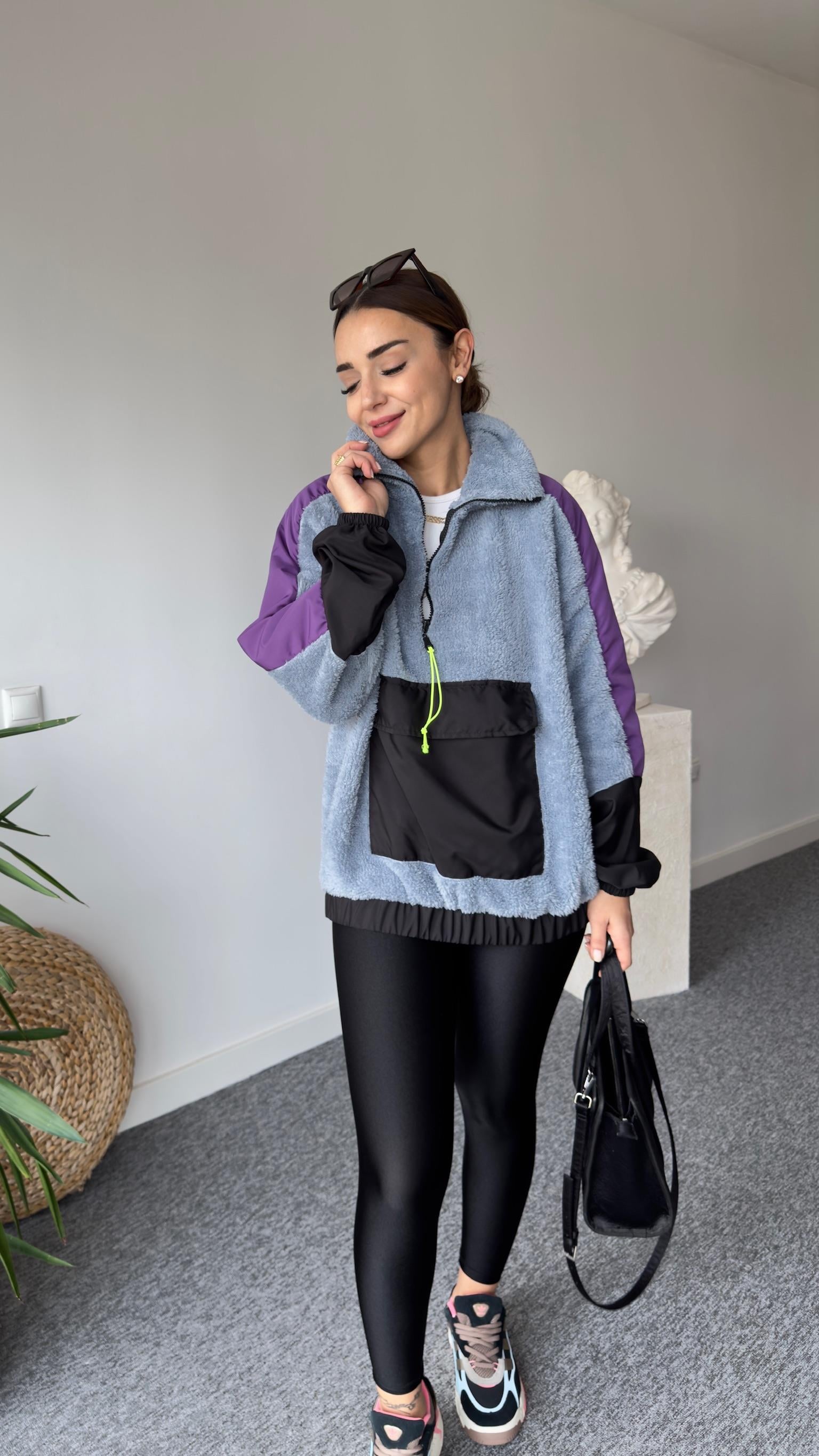Kanguru Cep Detaylı Peluş Sweat