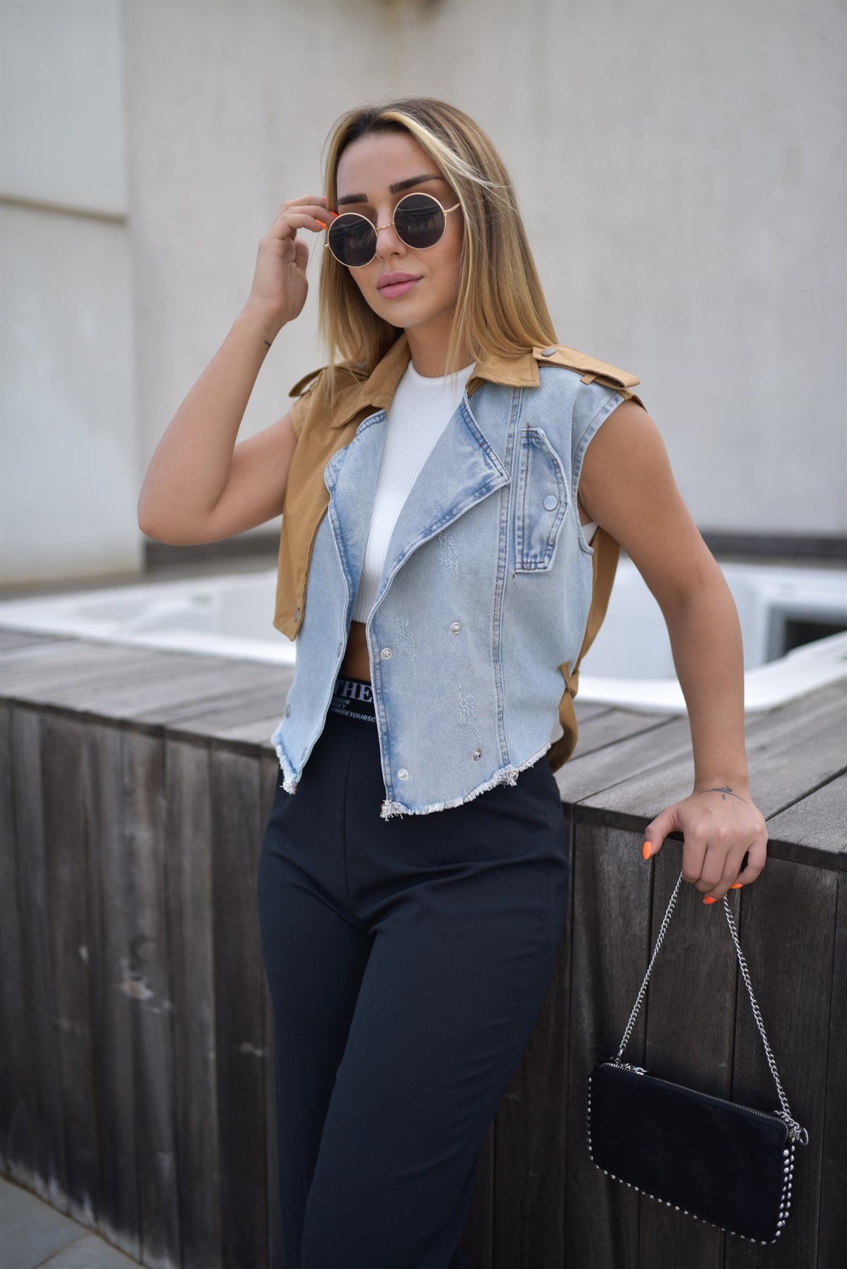 Twist Model Kot Detaylı Tasarım Yelek
