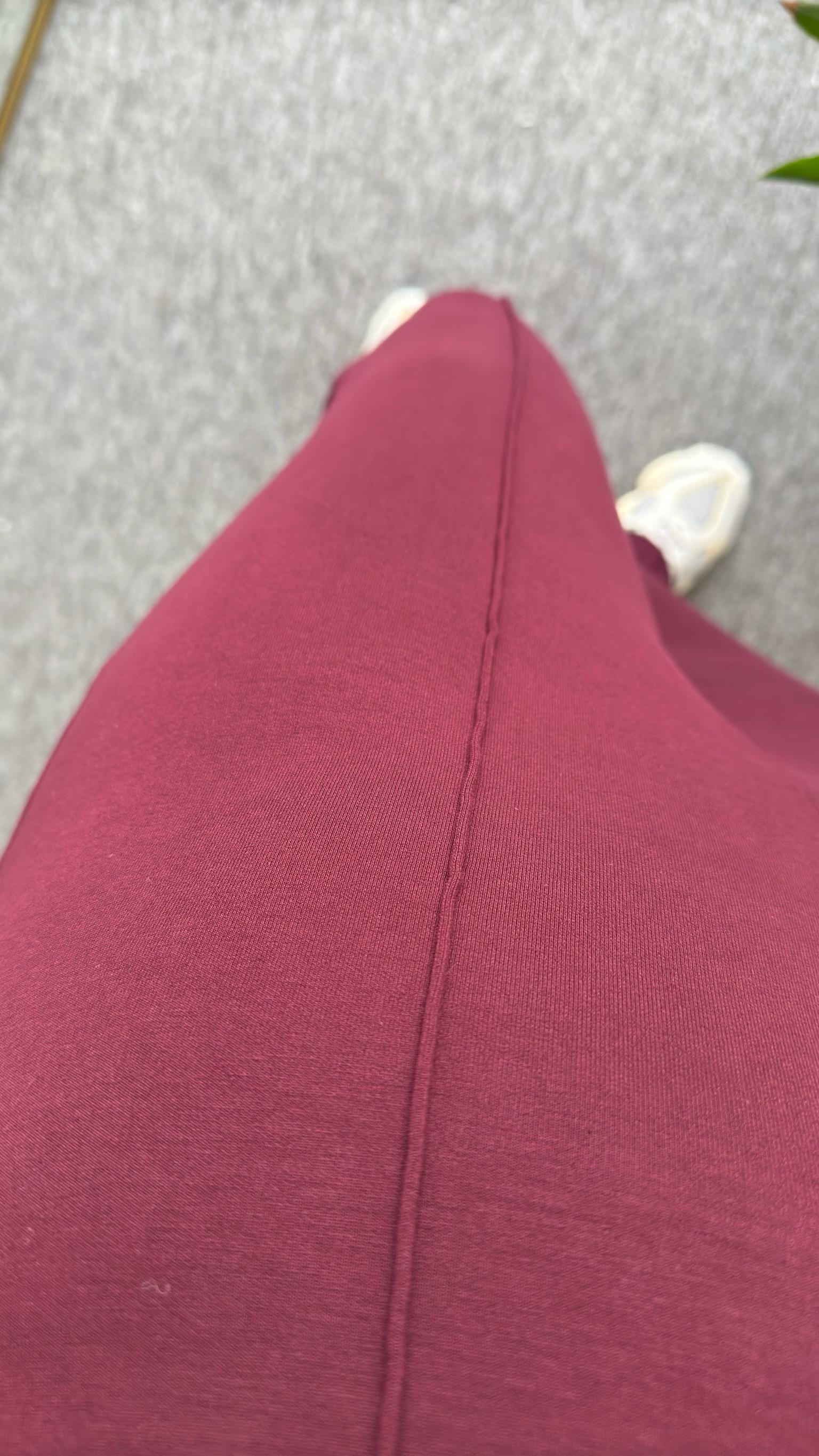 Bordo Çimalı Oys Modal Pantolon