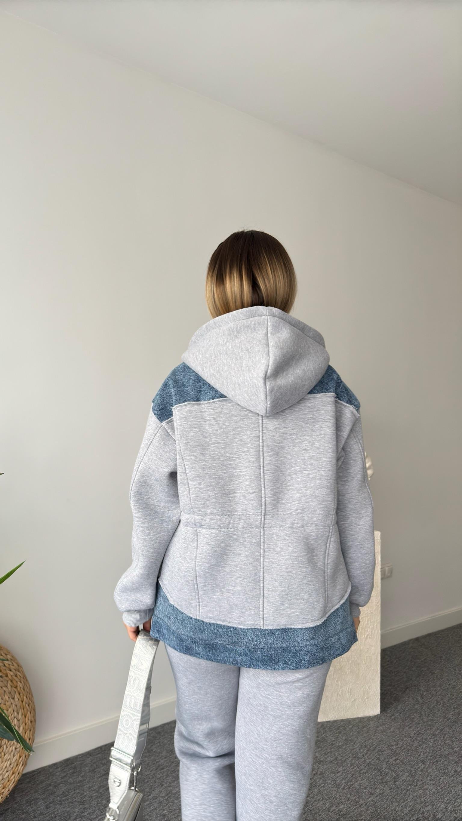 Mers Kot Garnili Şardonlu Gri Eşofman Takımı