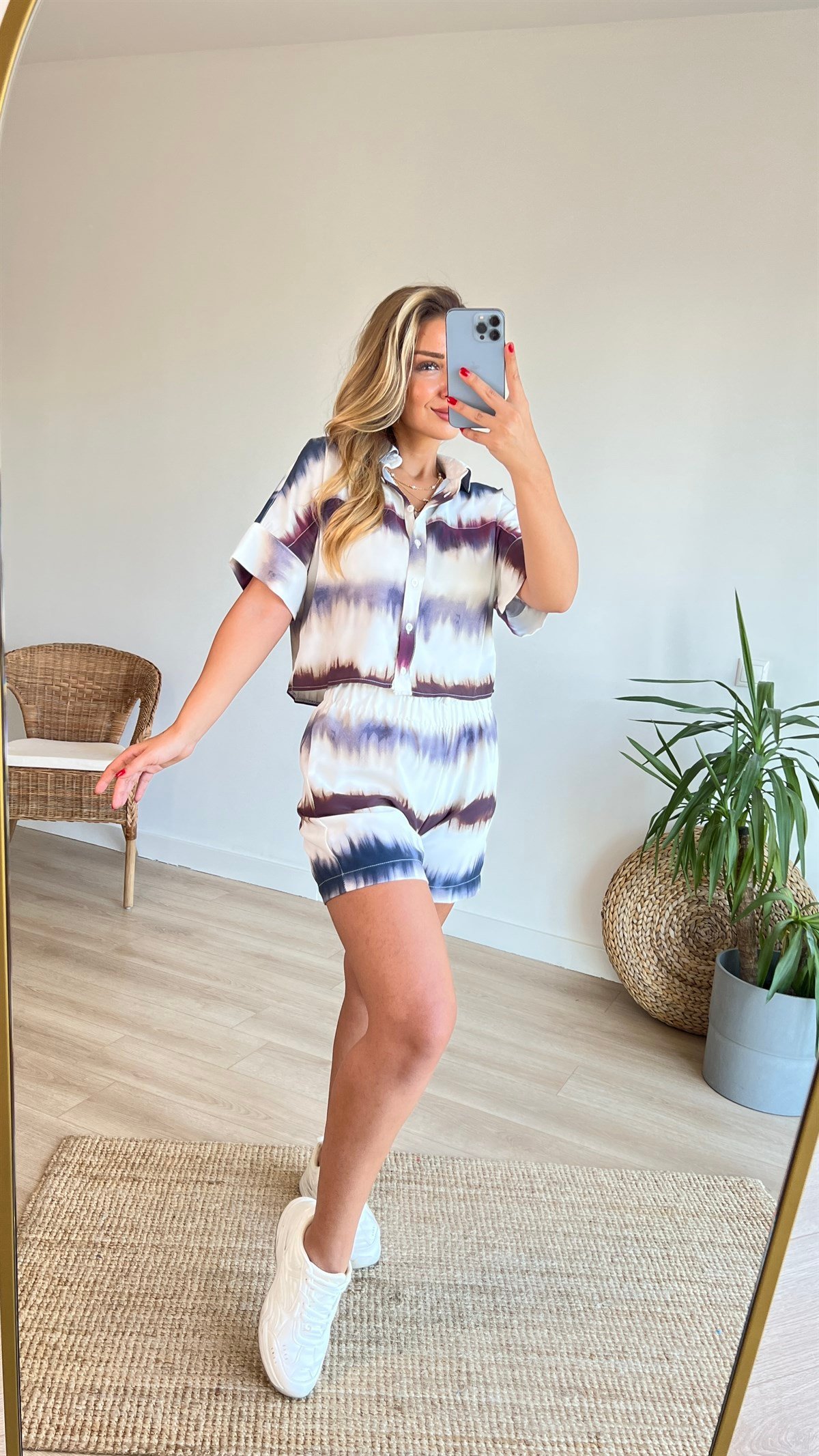 Batik Desen Tasarım Şortlu Takım