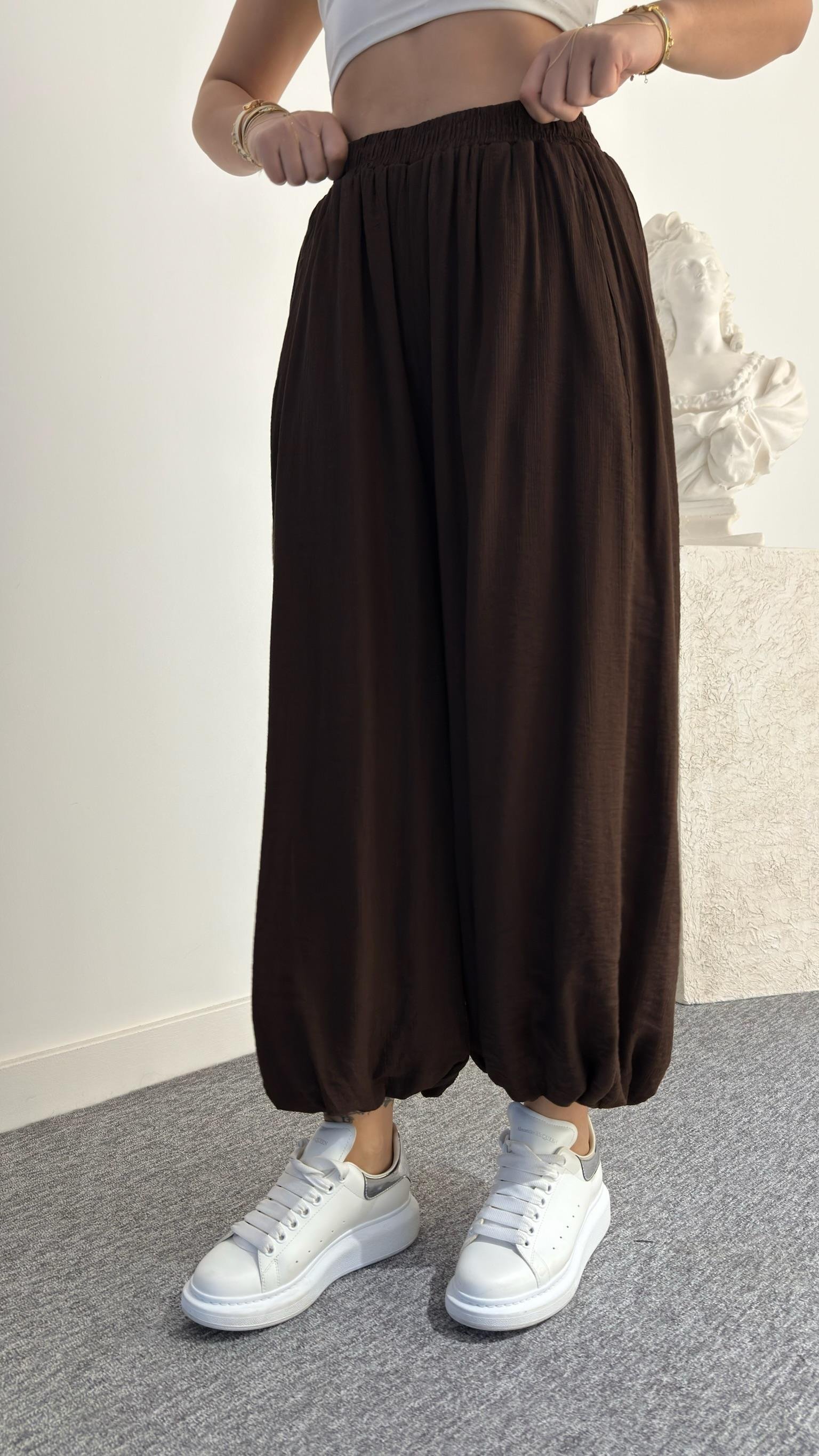 Kahve Rangis Şalvar Model Pantolon