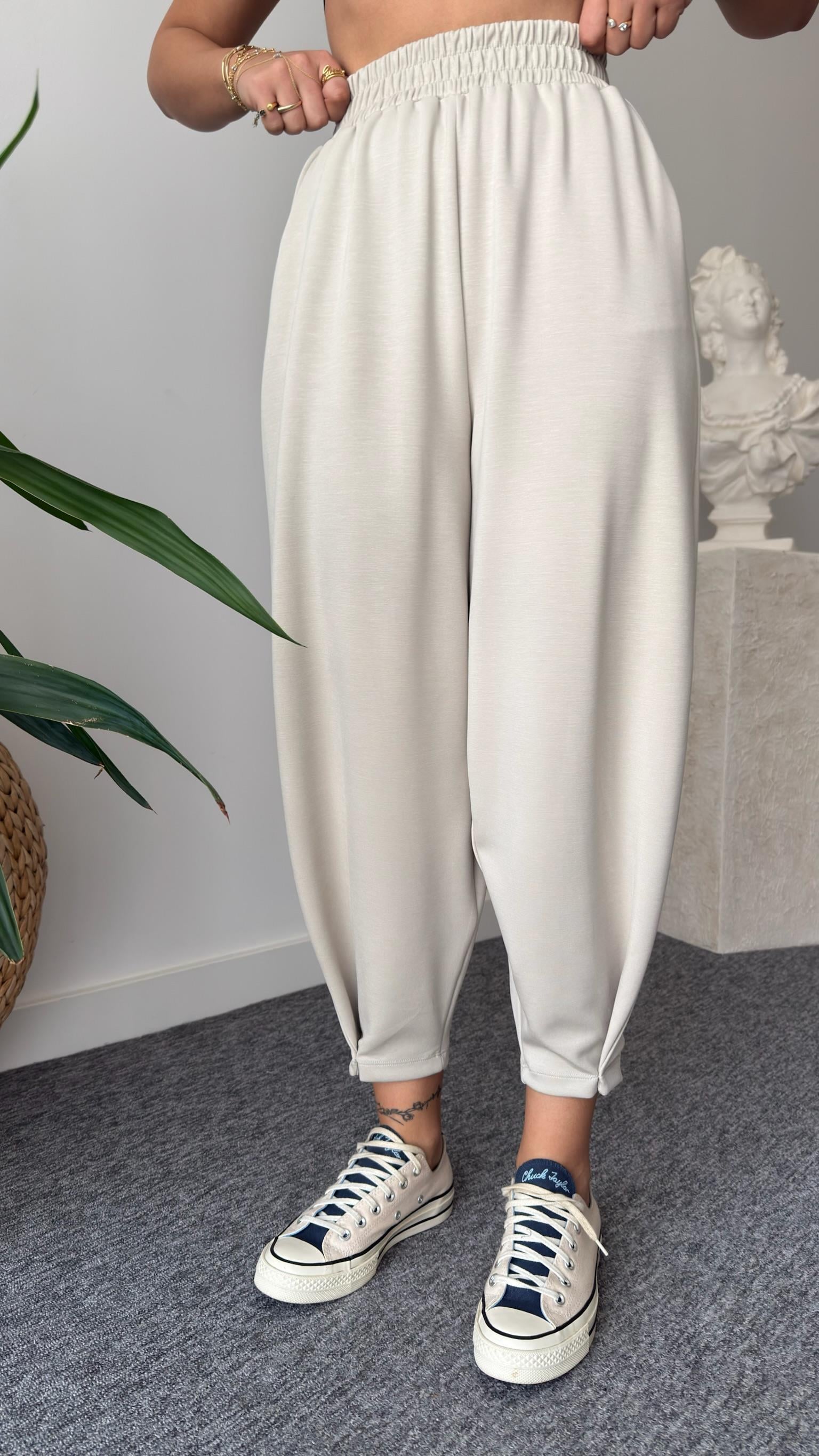 Premium Modal Taş Şalvar Pantolon Takım