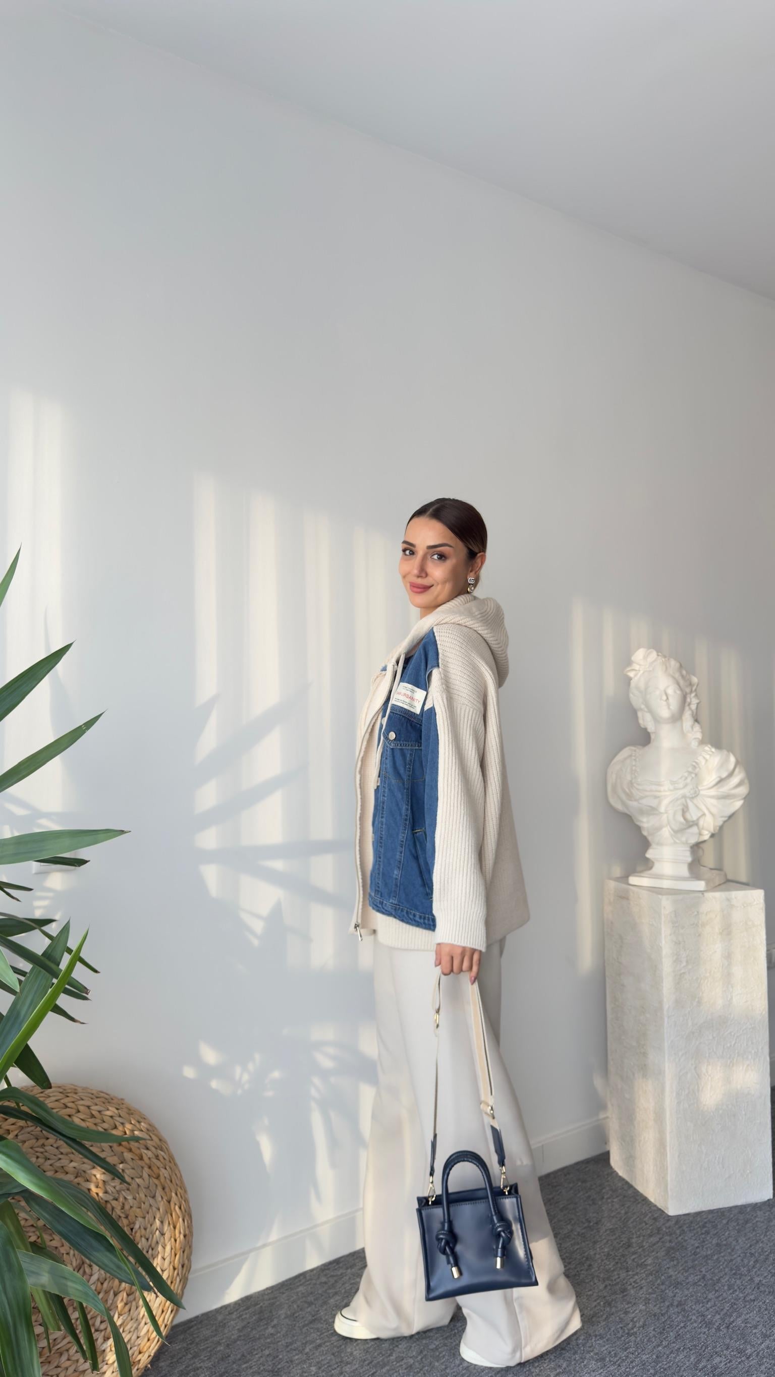 Abel Kot Garnili Premium Kapüşonlu Ceket