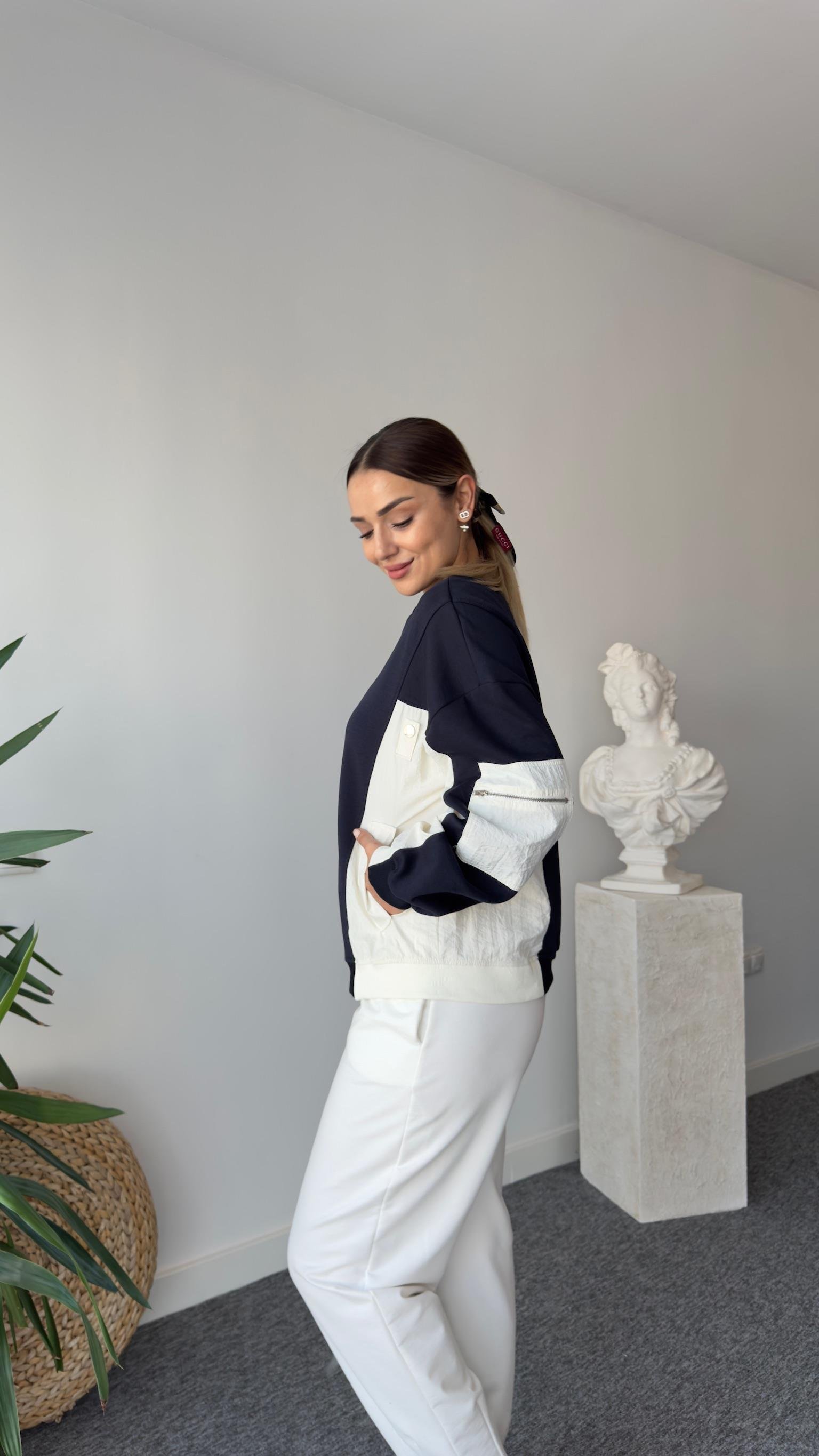 Orso Tws Model Kollar Paraşütlü Lacivert Sweatshirt