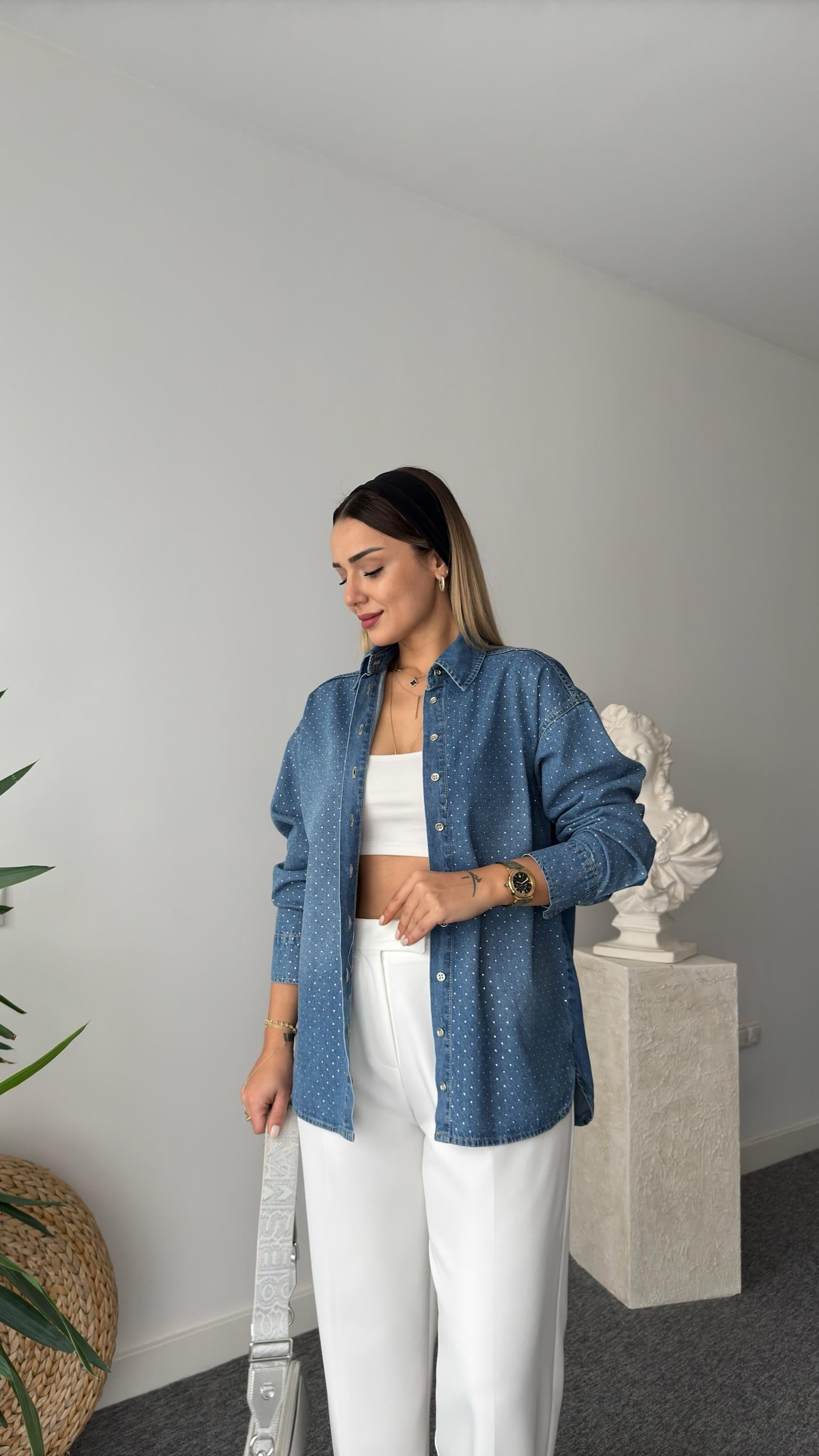 Juliet Taşlı Tensel Jean Gömlek