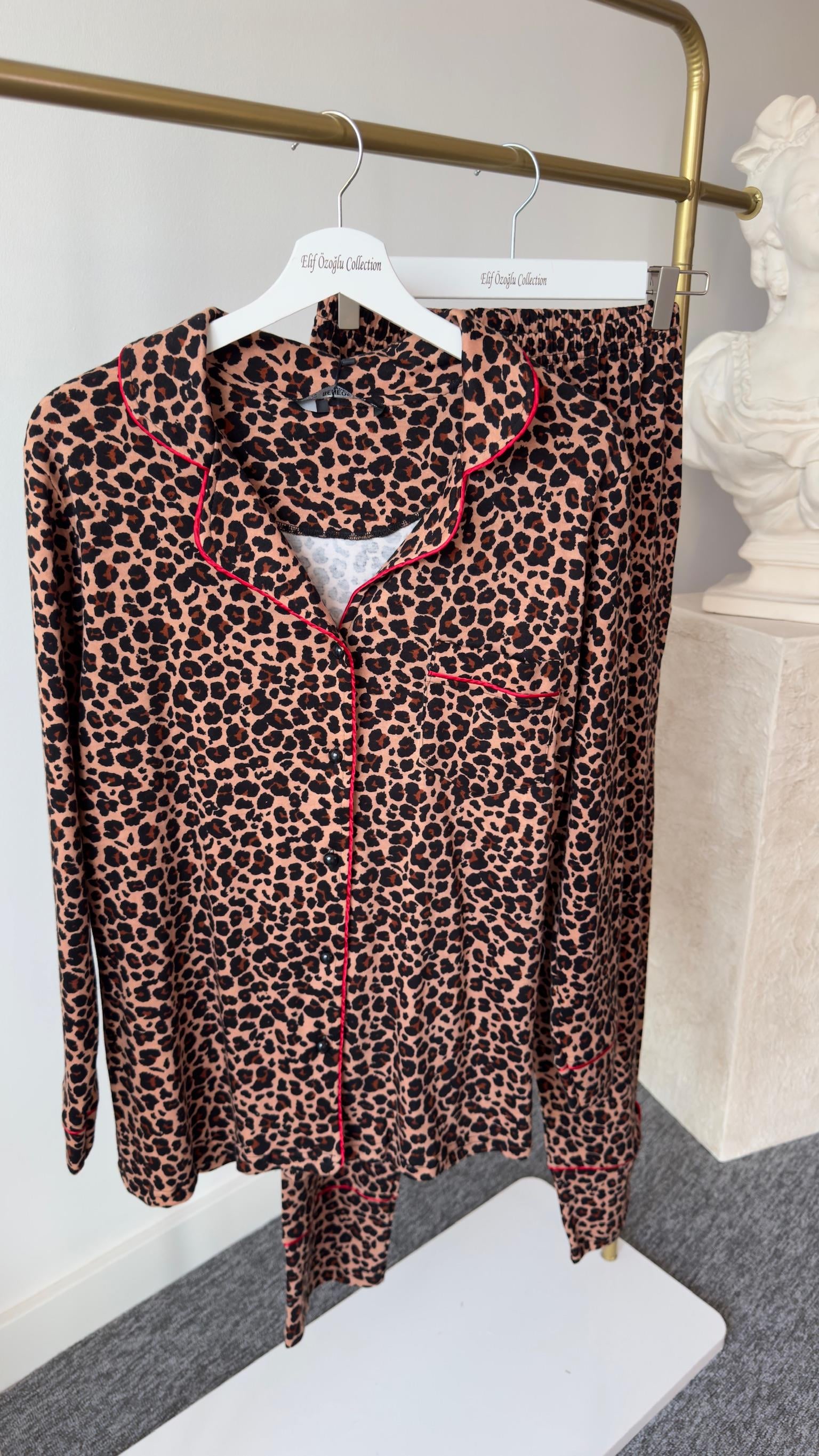 Leopar Desenli İkili Takım