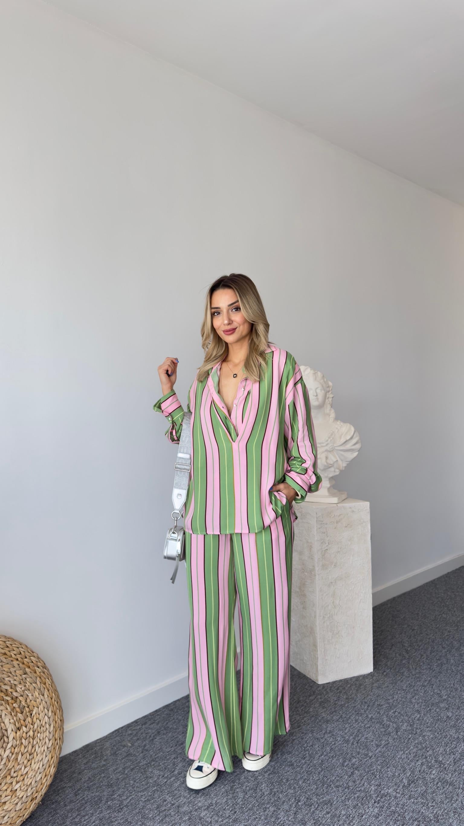 Zra Model Çizgili Renkli Takım